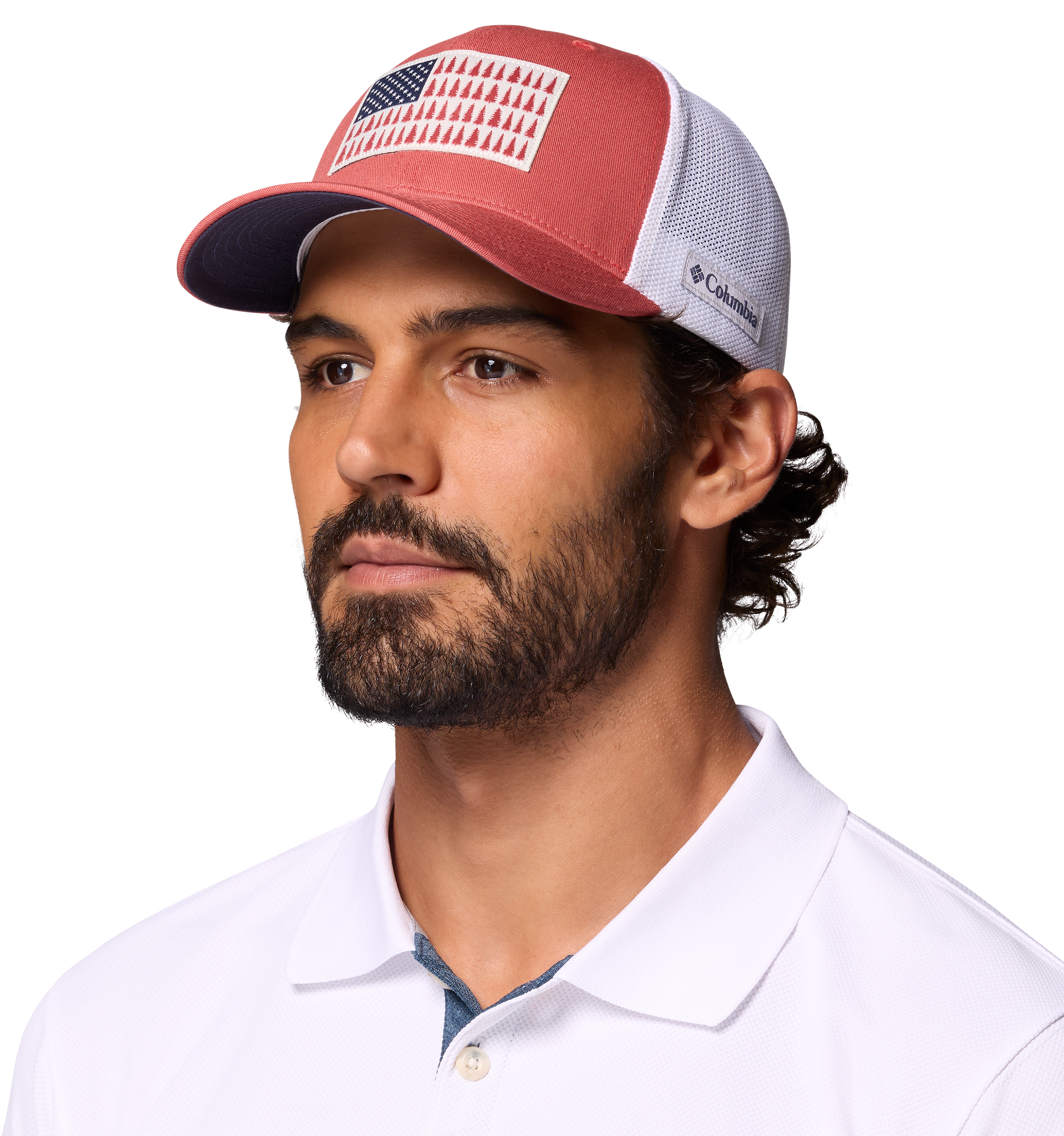 Image of Columbia Mesh Tree Flag Ball Cap - Washed Red