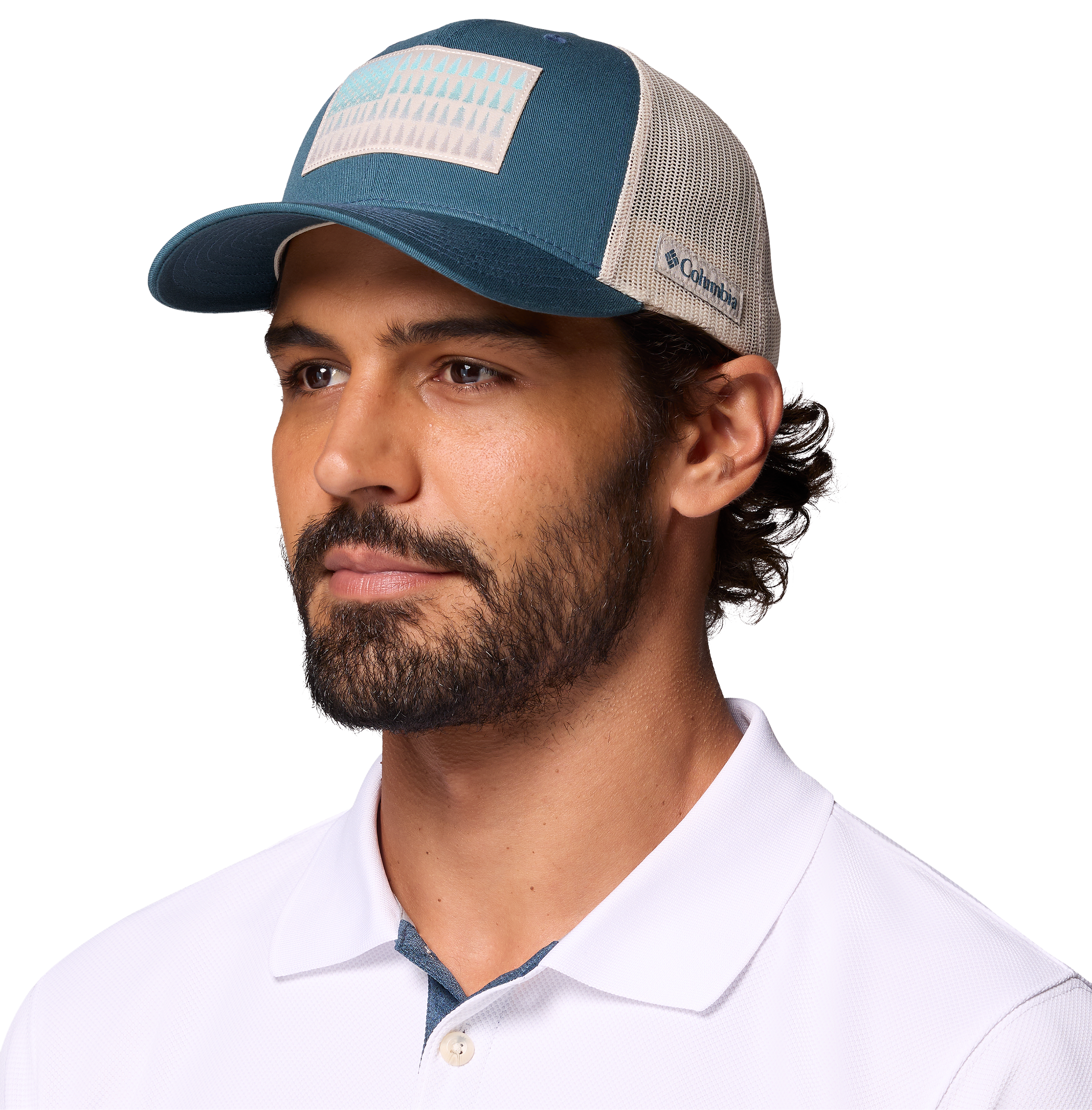 Image of Columbia Tree Flag Mesh Snapback Hat - Everblue