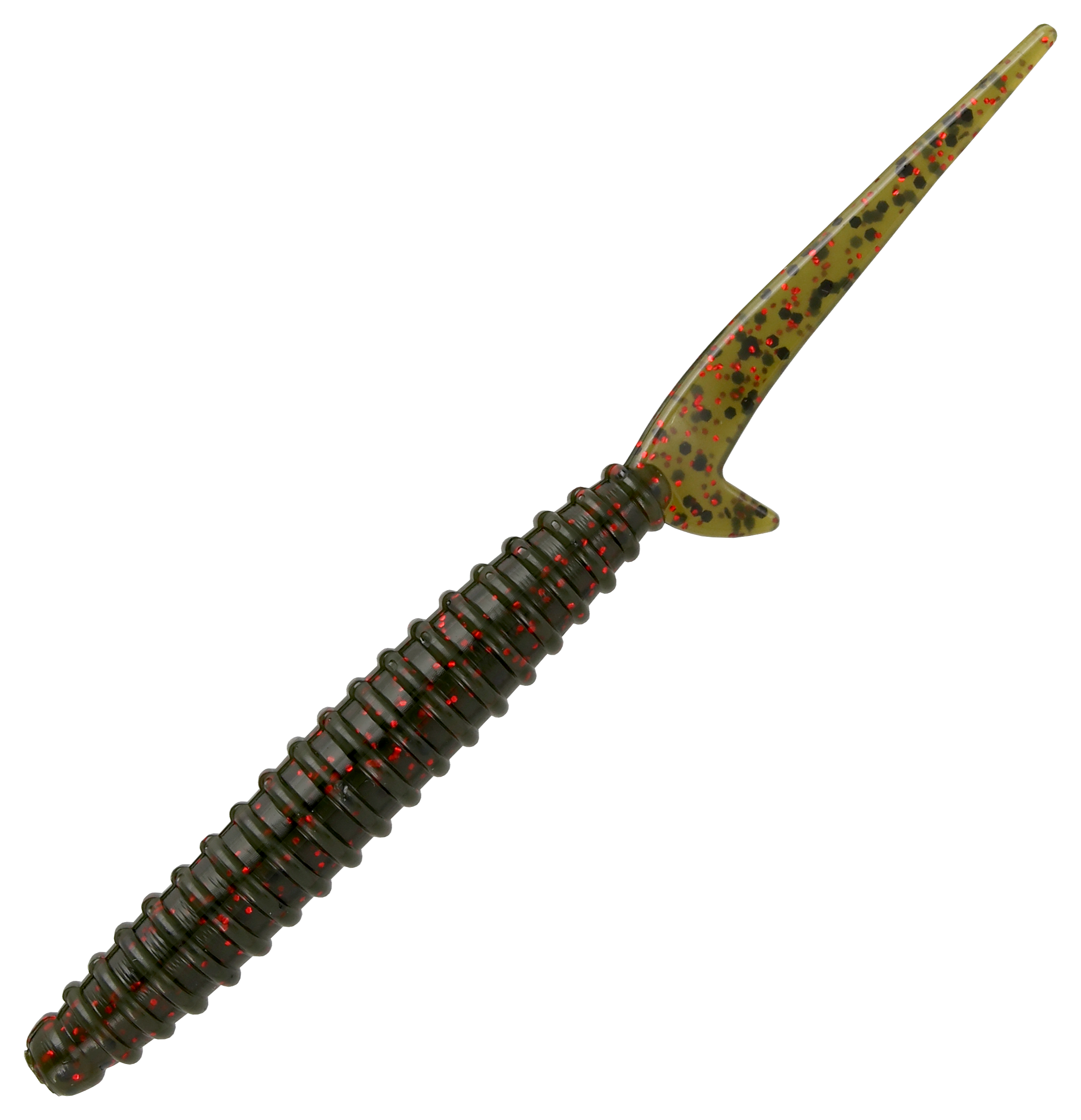 Image of Big Bite Baits Scentsation Thresher Worm - Dark Watermelon Red Flake
