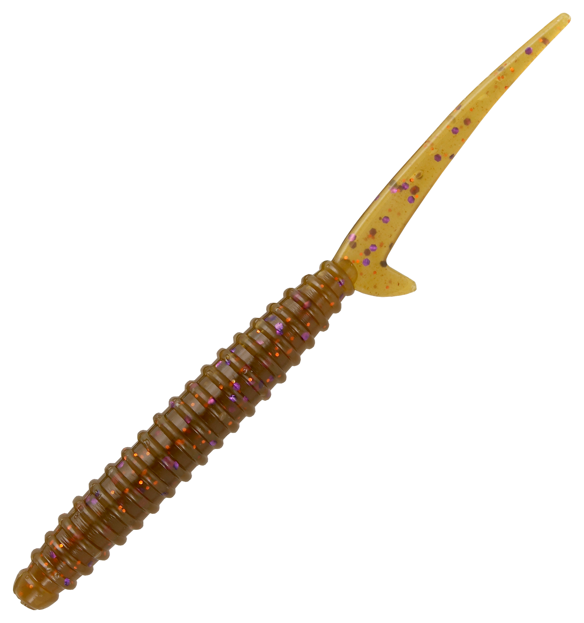 Image of Big Bite Baits Scentsation Thresher Worm - Green Pumpkin Purple Copper