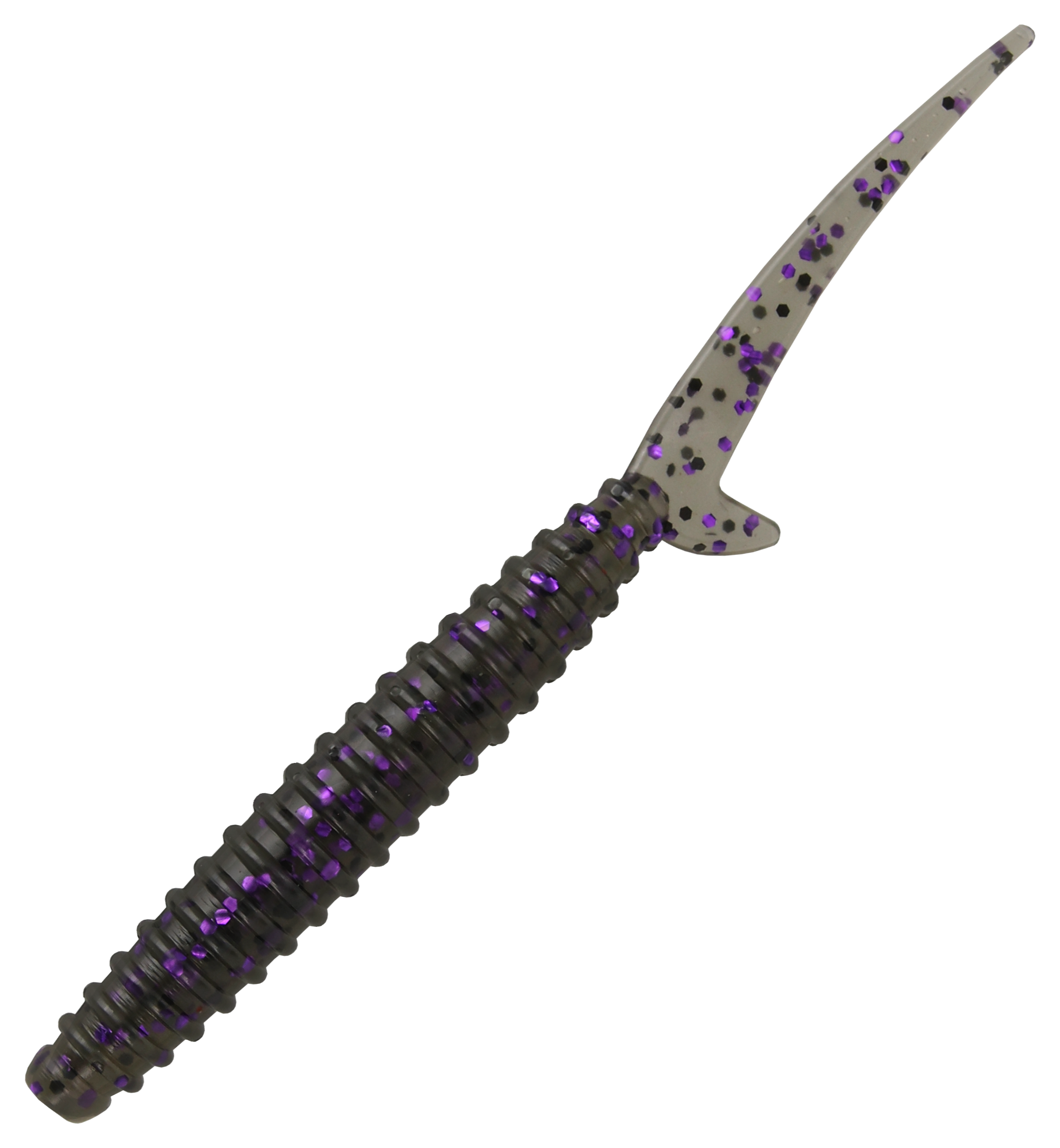 Image of Big Bite Baits Scentsation Thresher Worm - Smoke Black/Purple Flake