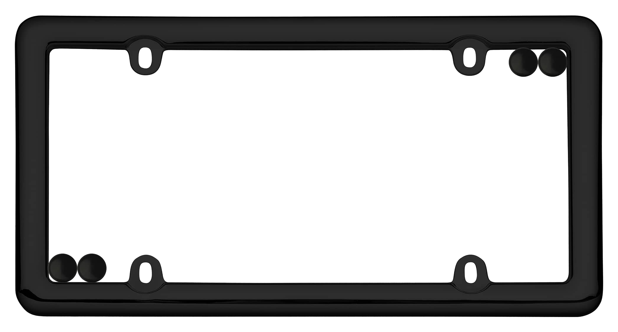 Image of Cruiser Accessories Nouveau License Plate Frame with Fastener Caps - Black