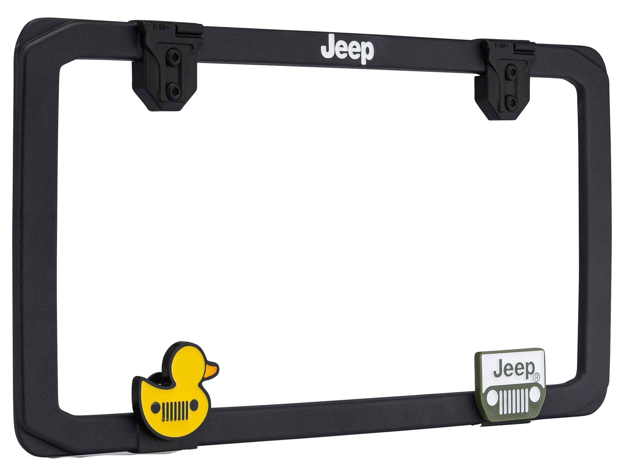 Chroma Graphics Jeep Wrangler License Plate Frame – Black Plastic, Universal Fit, 12.5 X 6.5 Inch, Pair