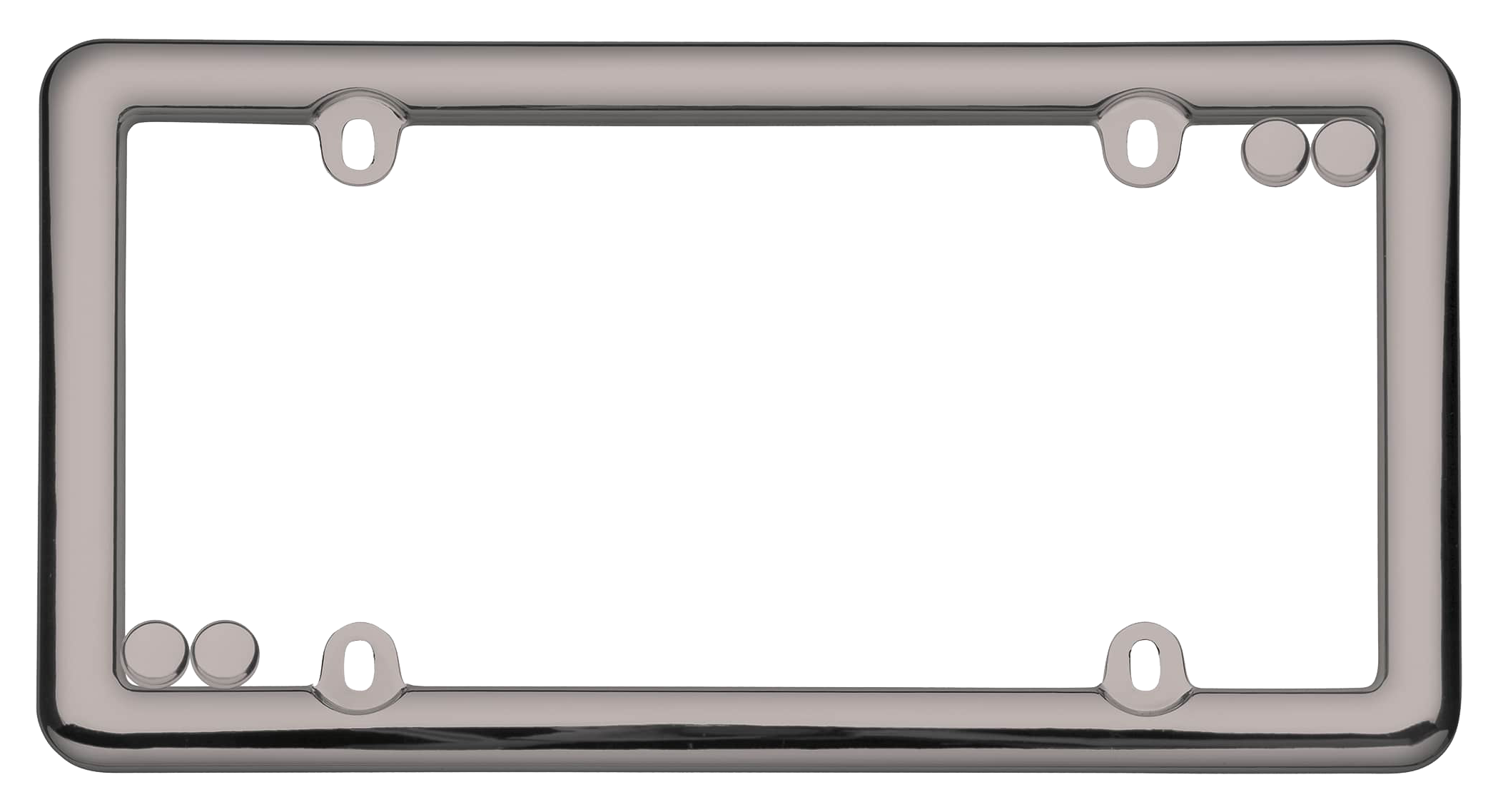 Image of Cruiser Accessories Nouveau License Plate Frame with Fastener Caps - Black Chrome