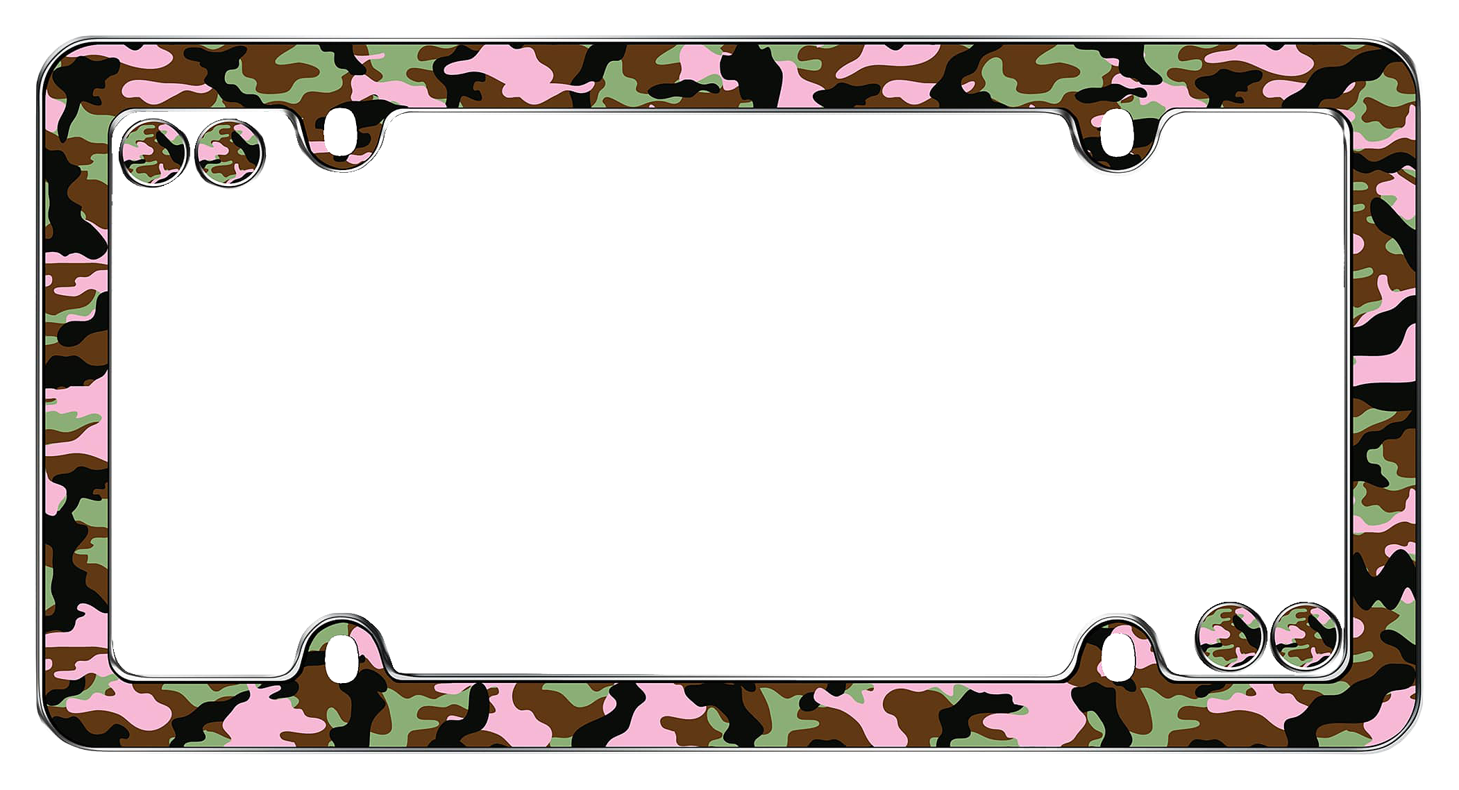 Image of Cruiser Accessories Camo-Girl License-Plate Frame with Fastener Caps