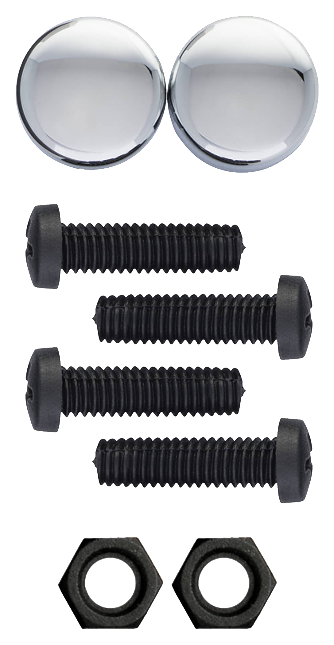 Image of Cruiser Accessories License-Plate Fasteners with Chrome Caps