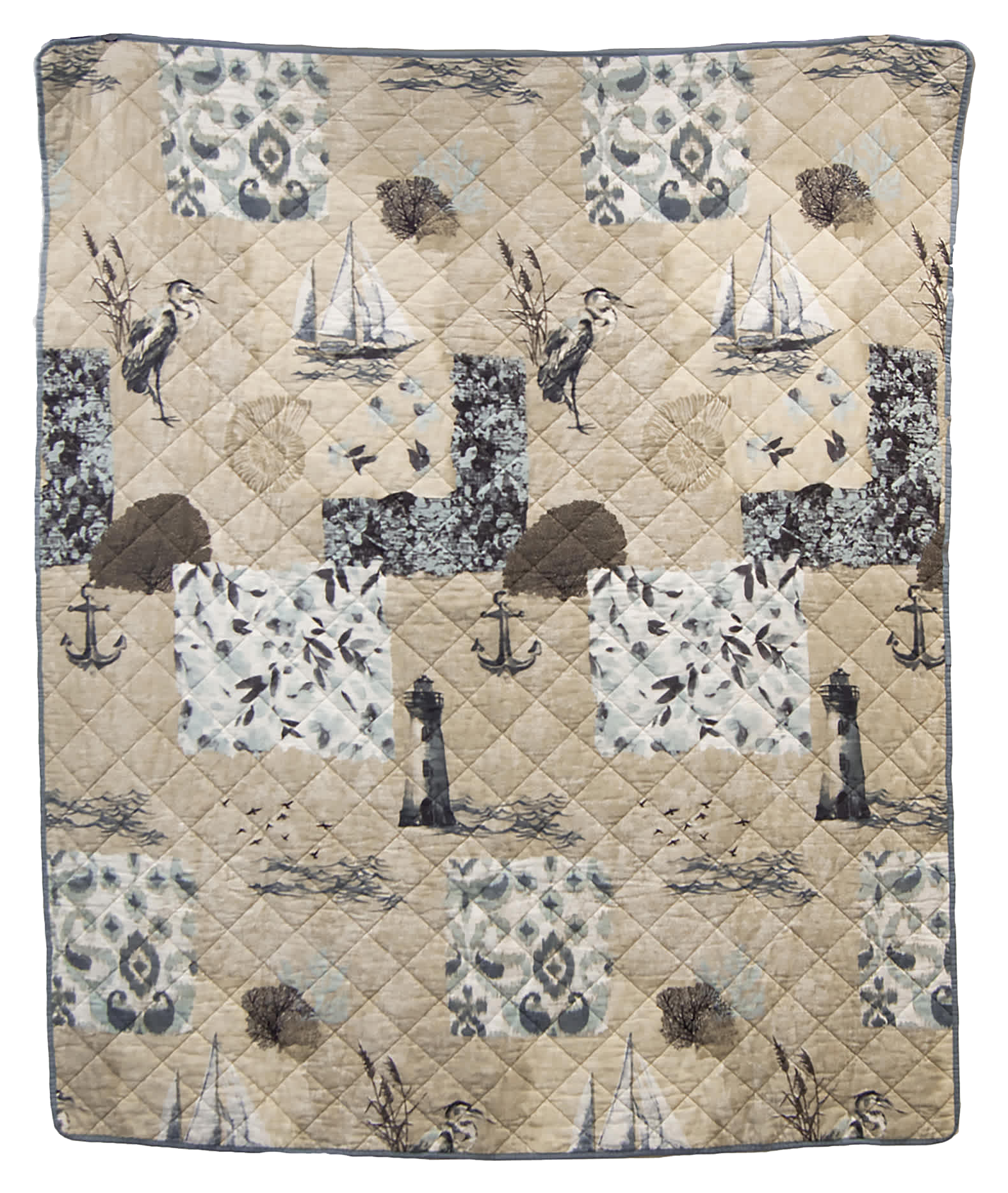 Image of Donna Sharp Seascape Cotton Quilted Throw Blanket