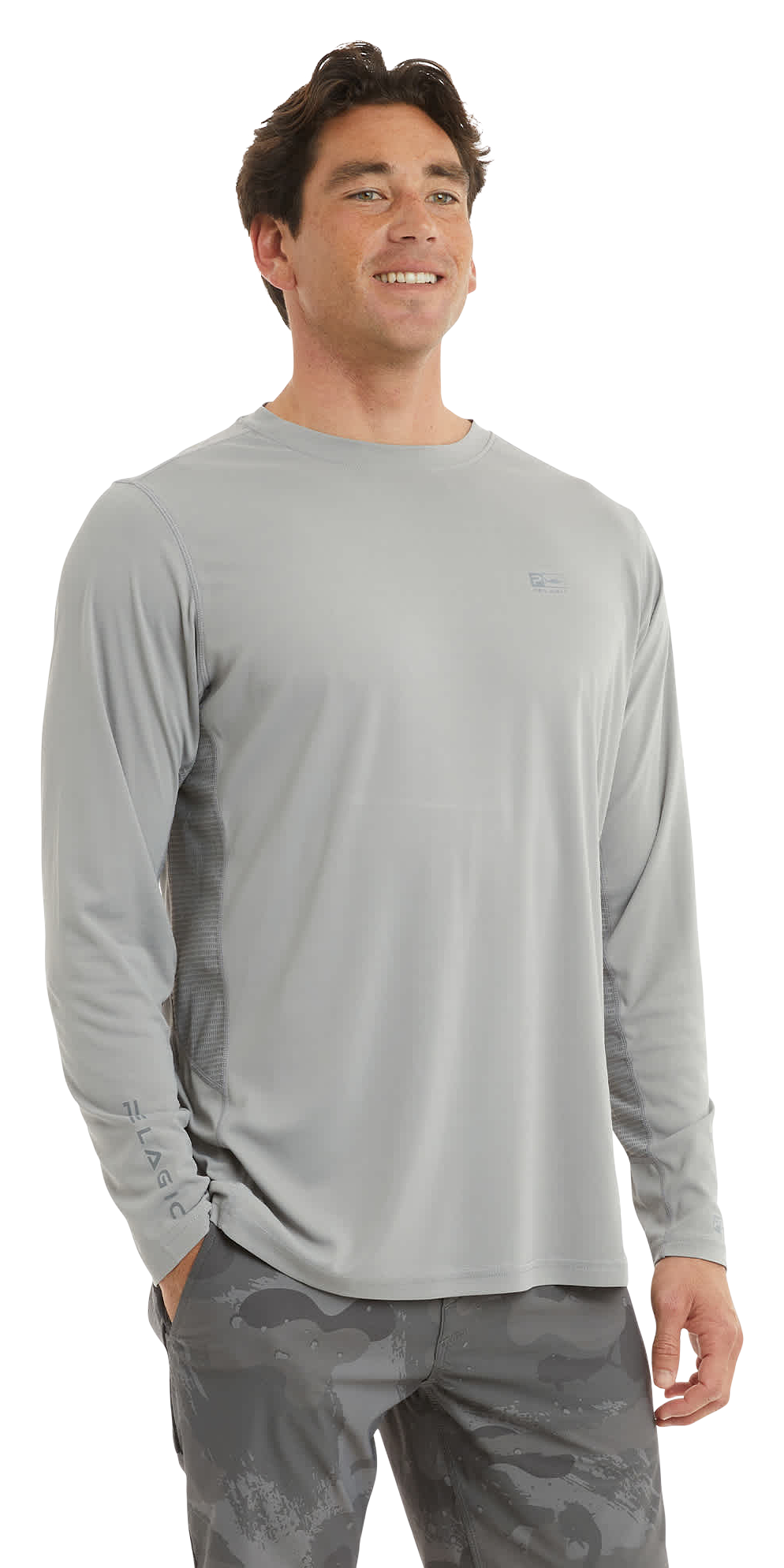 Image of Pelagic Vaportek Long-Sleeve Fishing Shirt - Grey - L