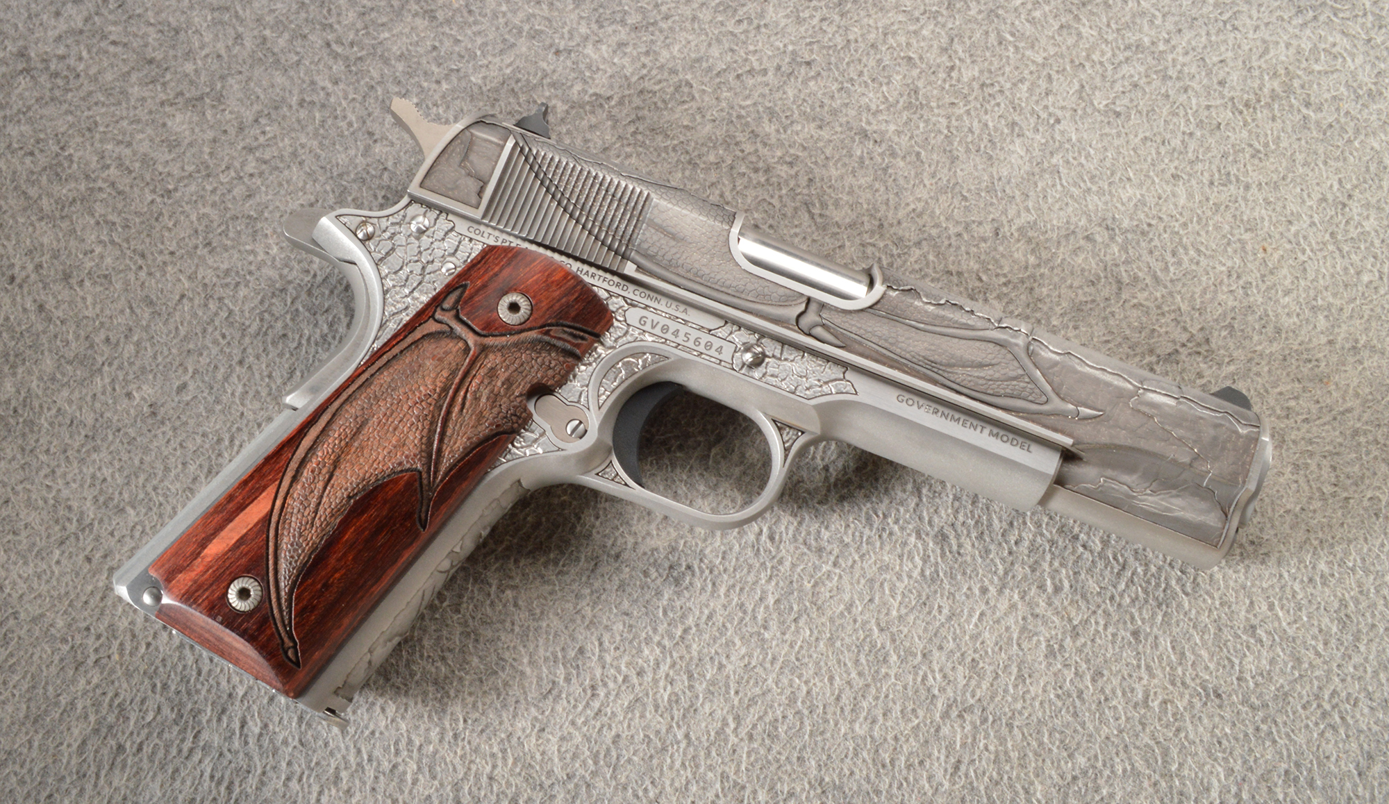 Image of Colt ~ 1911 ~ Government ~ Engraved Dragon ~ .38 Super