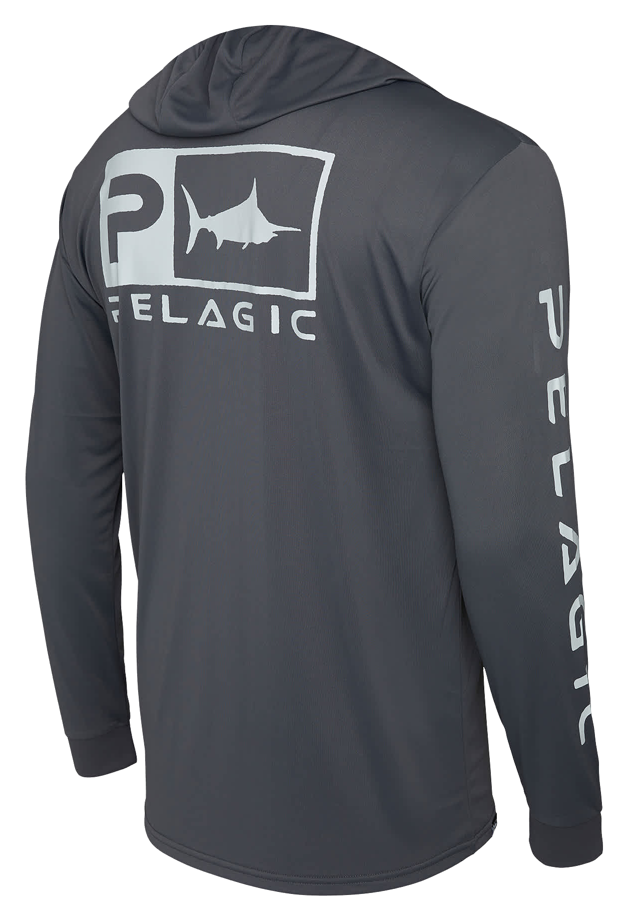 Image of Pelagic Aquatek Hooded Long-Sleeve Shirt - Graphite - 3XL