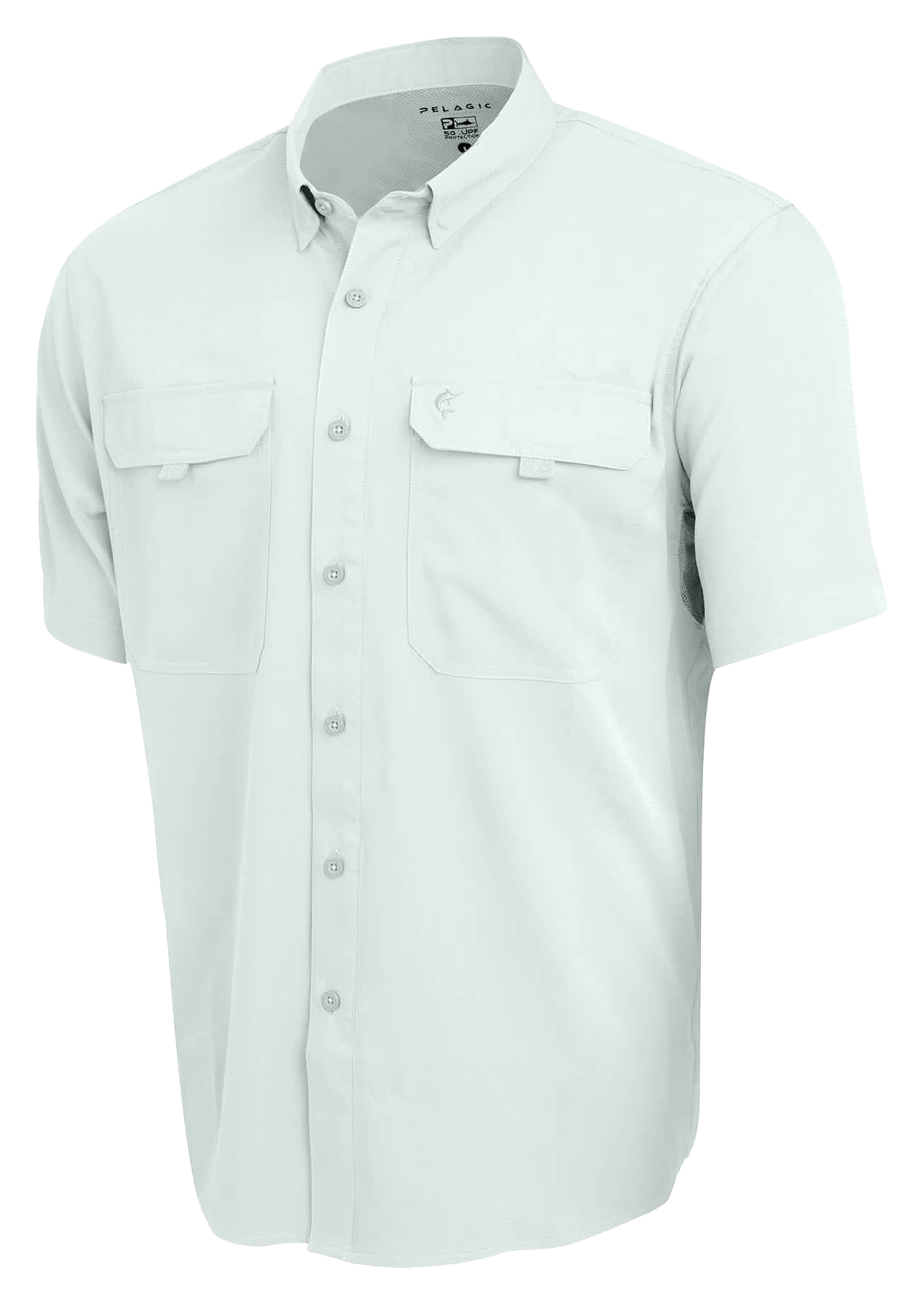 Image of Pelagic Keys Graphic Short-Sleeve Fishing Shirt for Men - Sea Foam - XL