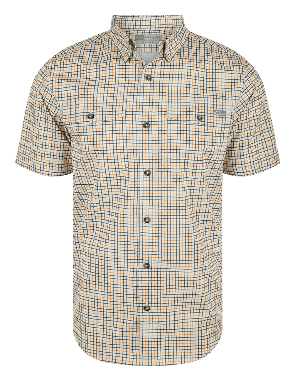 Image of Drake Frat BD Tattersall Short-Sleeve Shirt - Autumn Glory Orange