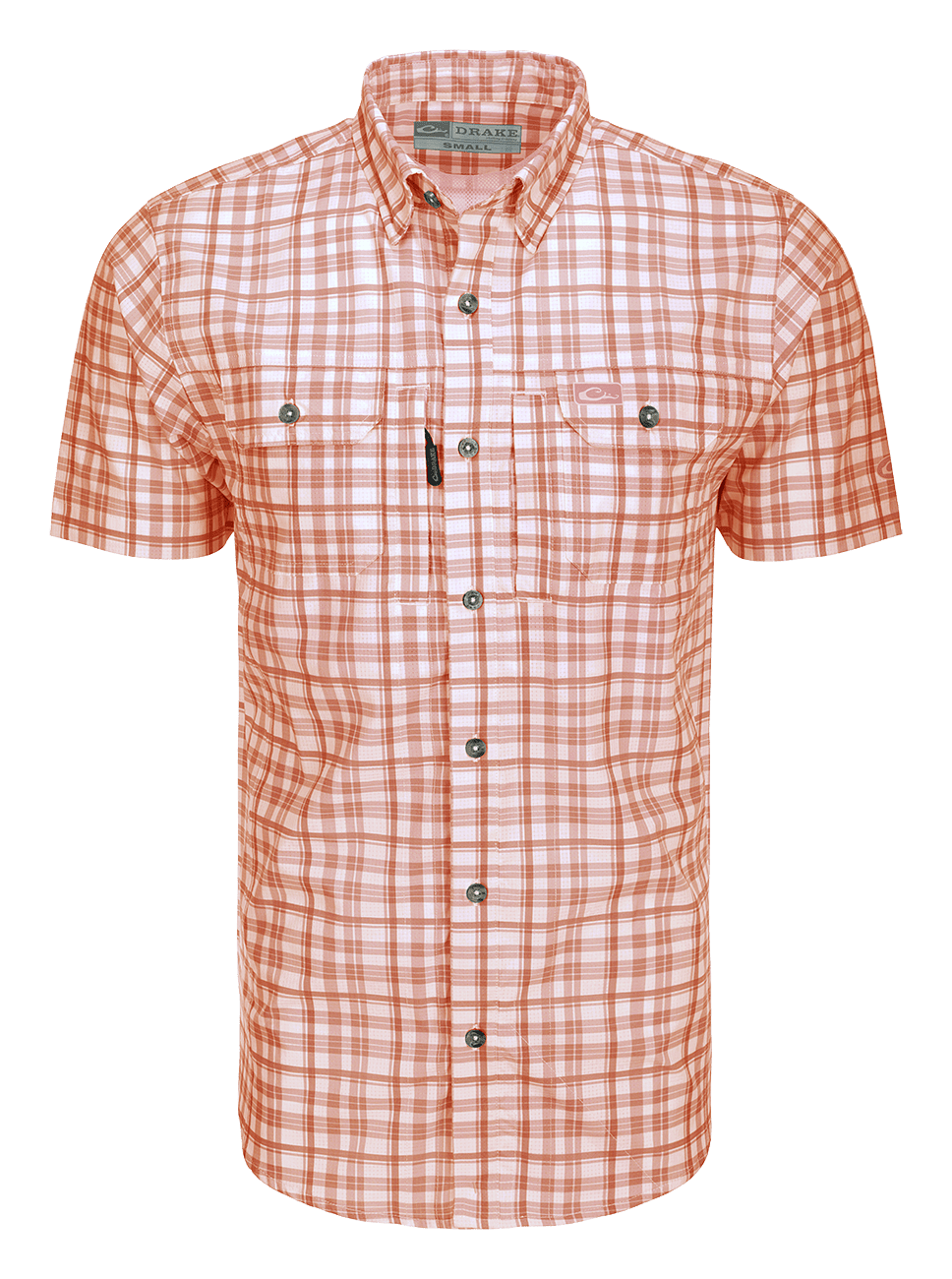 Image of Drake Hunter Creek Window Pane Plaid Short Sleeve Shirt
