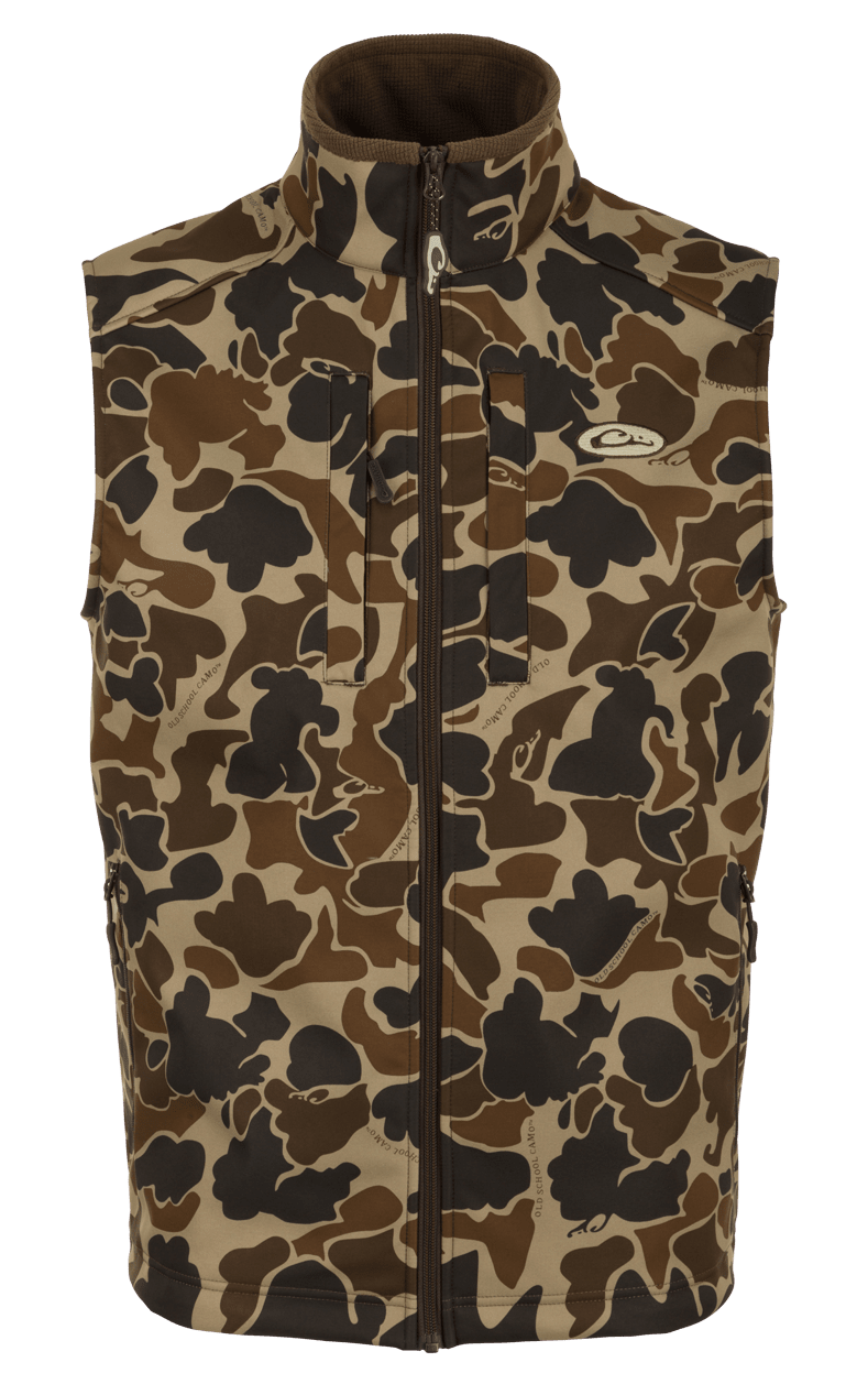 Image of Drake Waterfowl Windproof Soft-Shell Vest - Old School Camo - XXXL