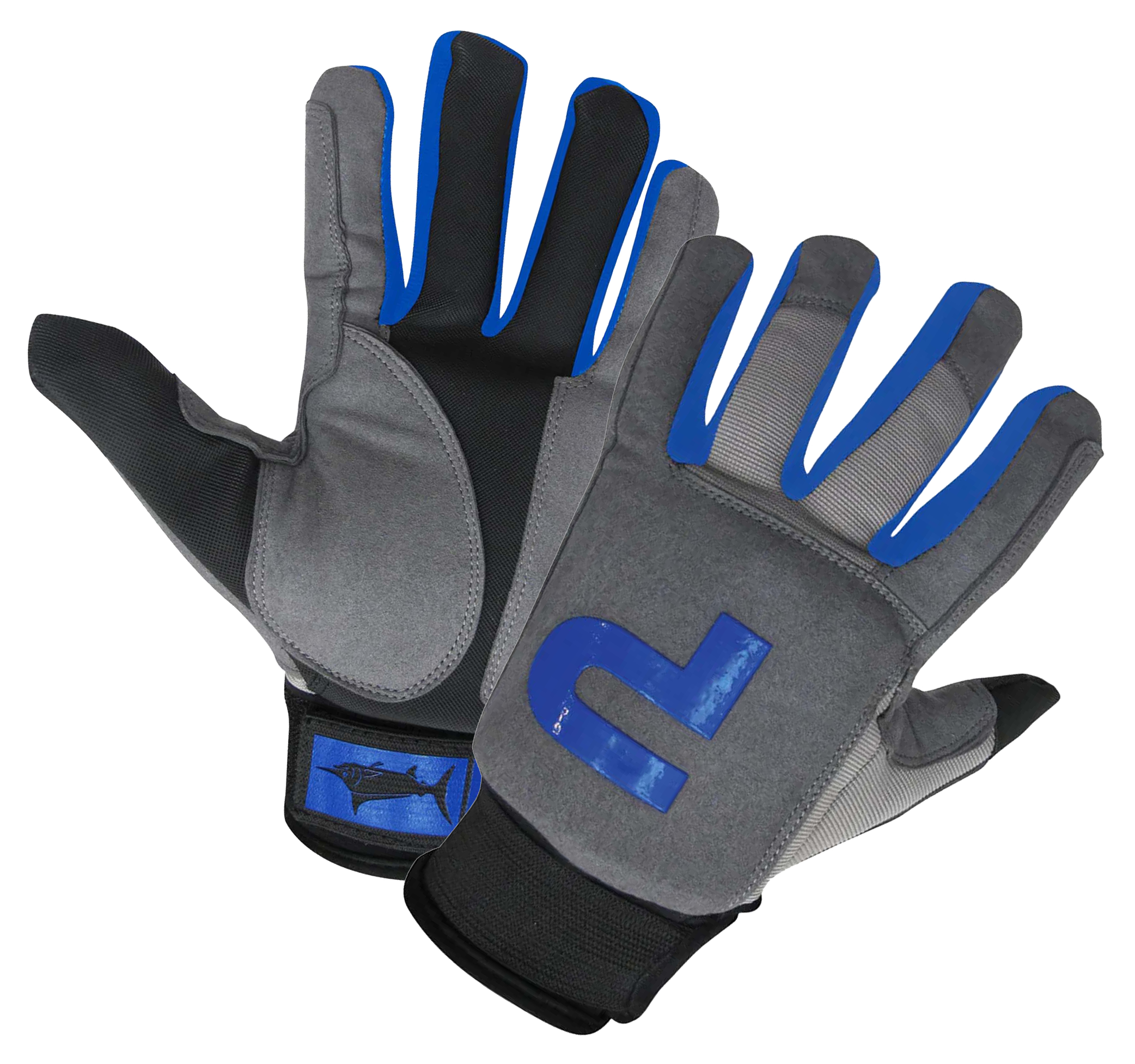 Image of Pelagic Wireman HD Fishing Gloves - Grey/Royal - M/L