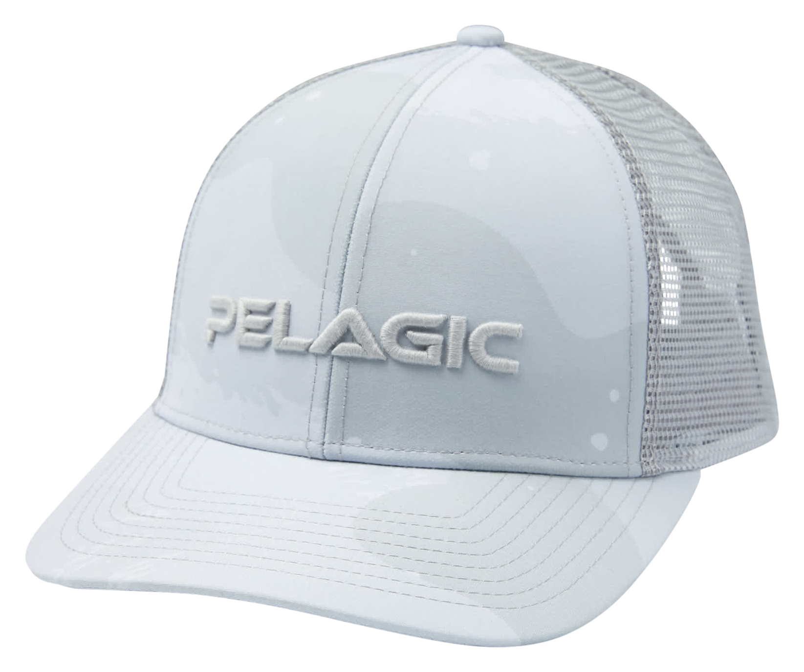 Image of Pelagic Flybridge Brushed Camo Trucker Cap - Light Grey