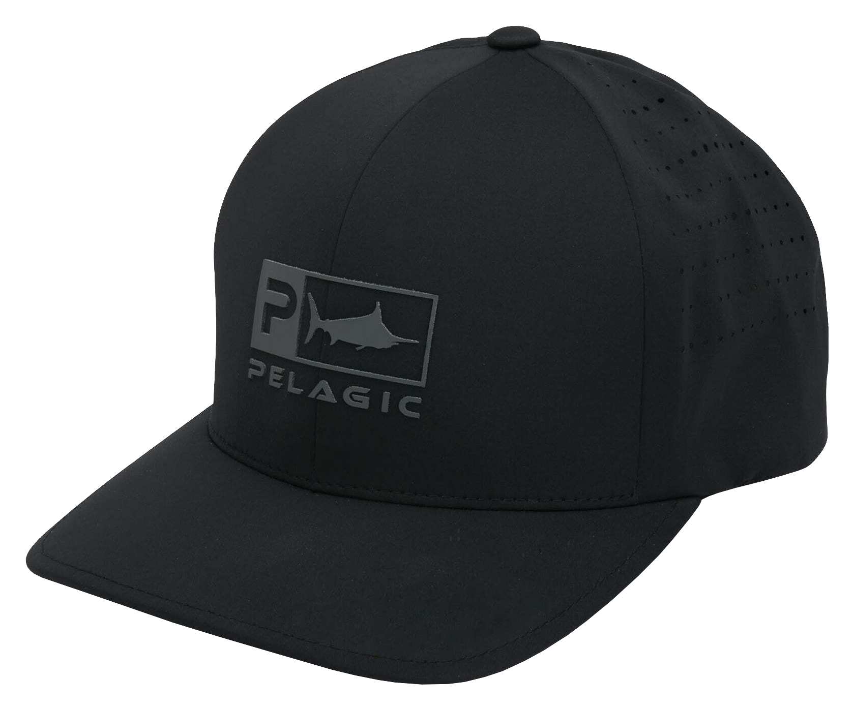 Image of Pelagic Icon Flexfit Delta Fishing Cap - Black - S/M