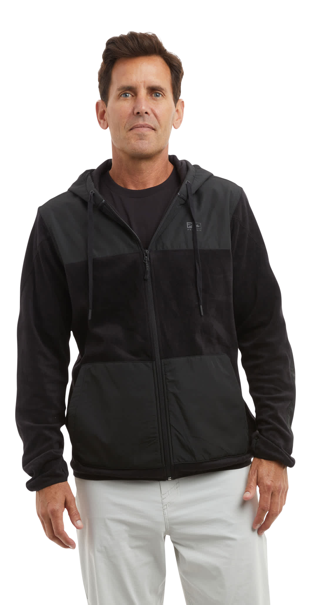 Image of Pelagic Greylight Polar Fleece Hooded Jacket - Black - 3XL