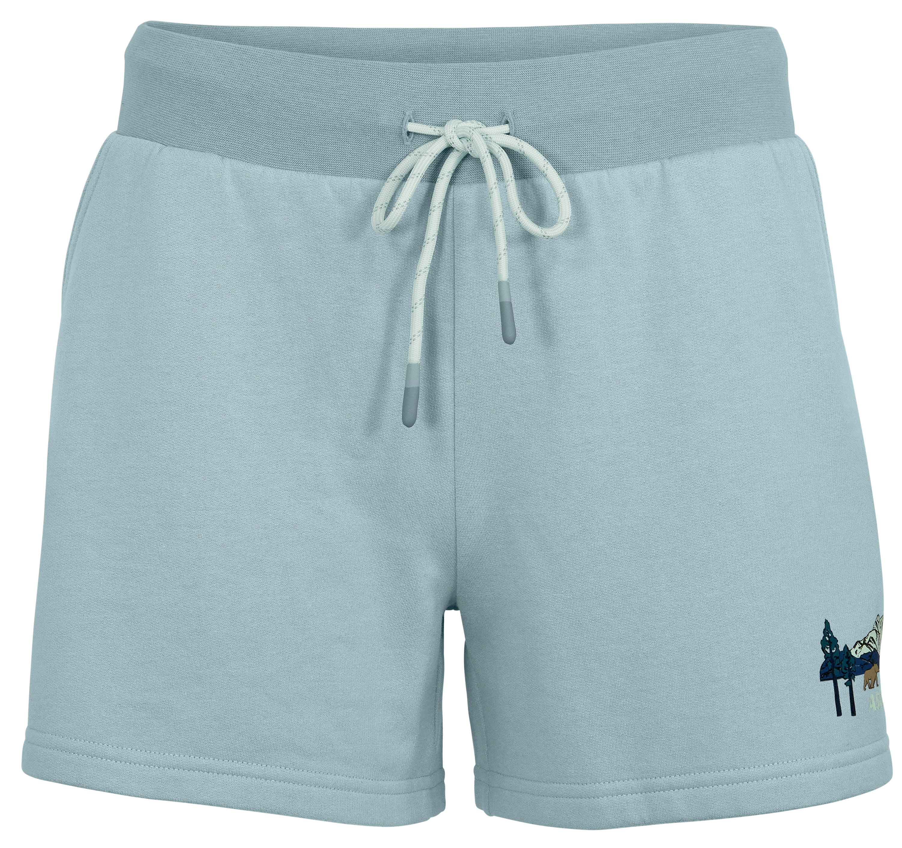 Image of Ascend To and Fro Mountain Bear Graphic Shorts - Slate - L