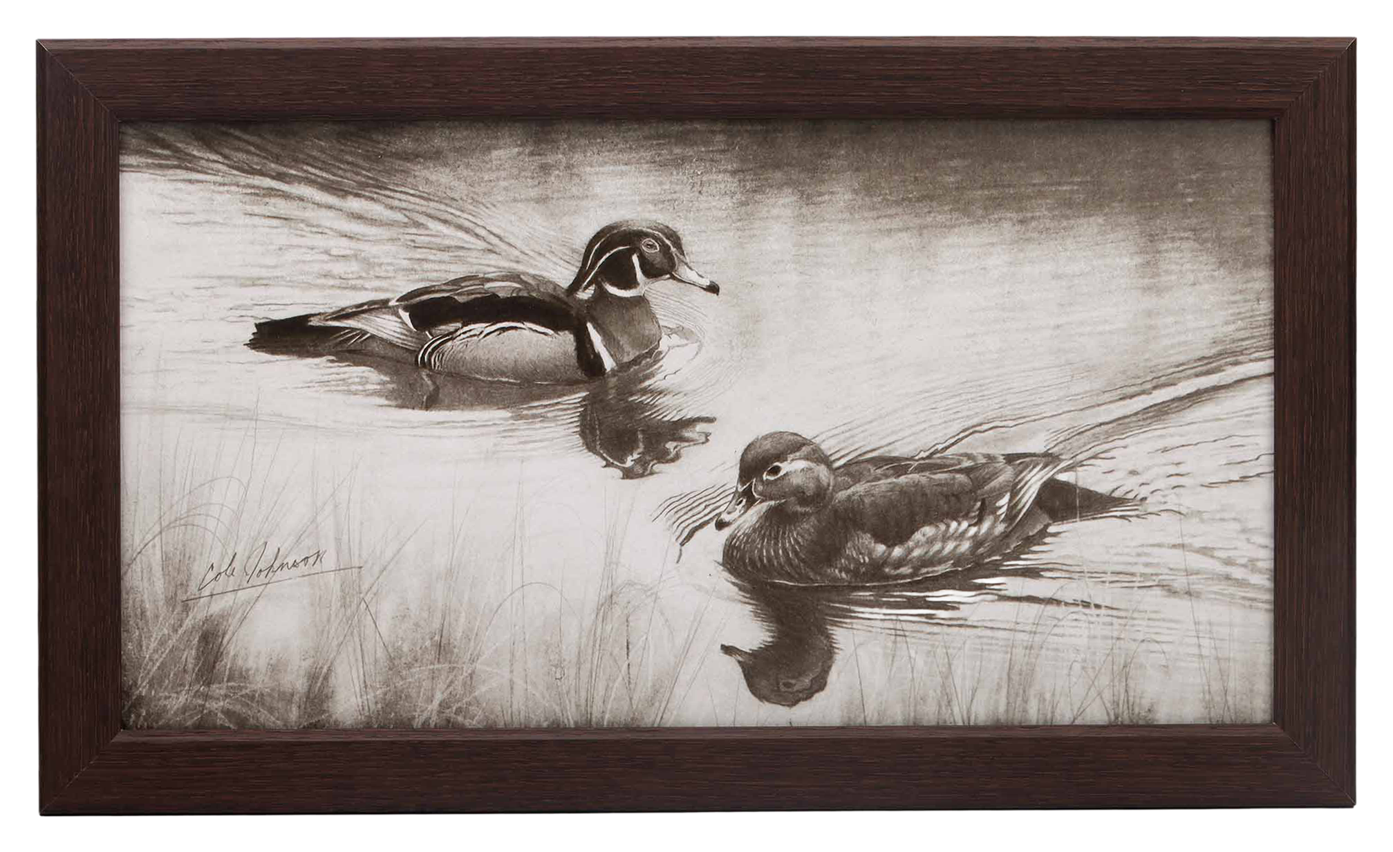 Image of Open Road Brands Duck Framed MDF Wall Art by Cole Johnson - Dark Brown