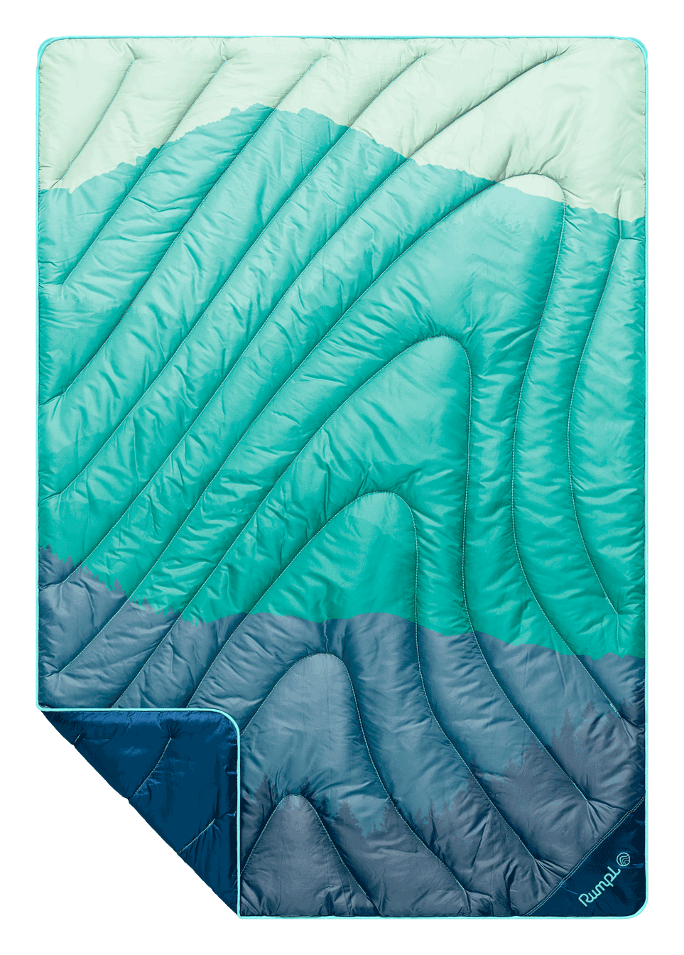 Image of Rumpl Original Puffy Outdoor Blanket - Seascape Ridge Mountains