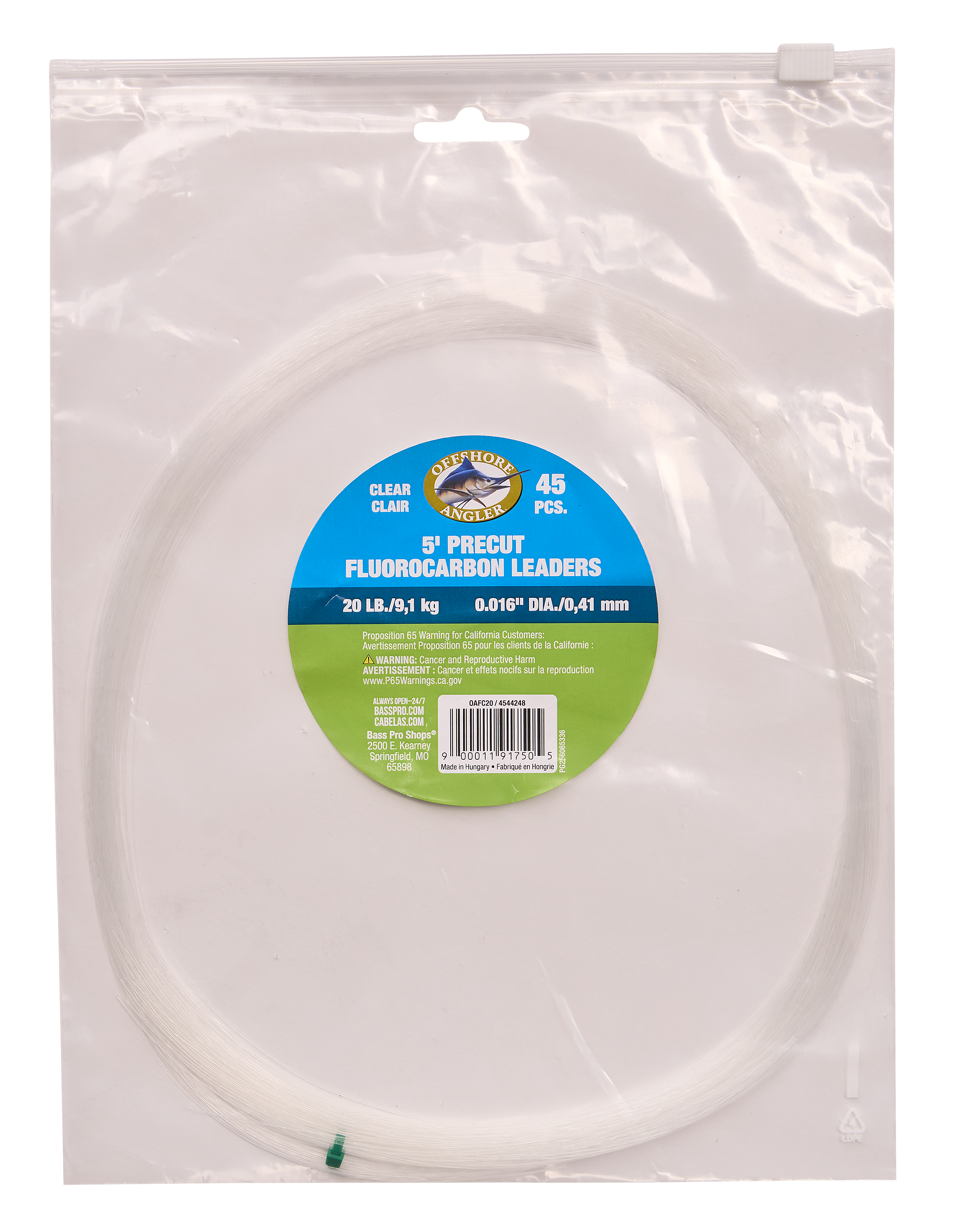 Image of Offshore Angler Pre-Cut Fluorocarbon Leaders - 20 lb. test