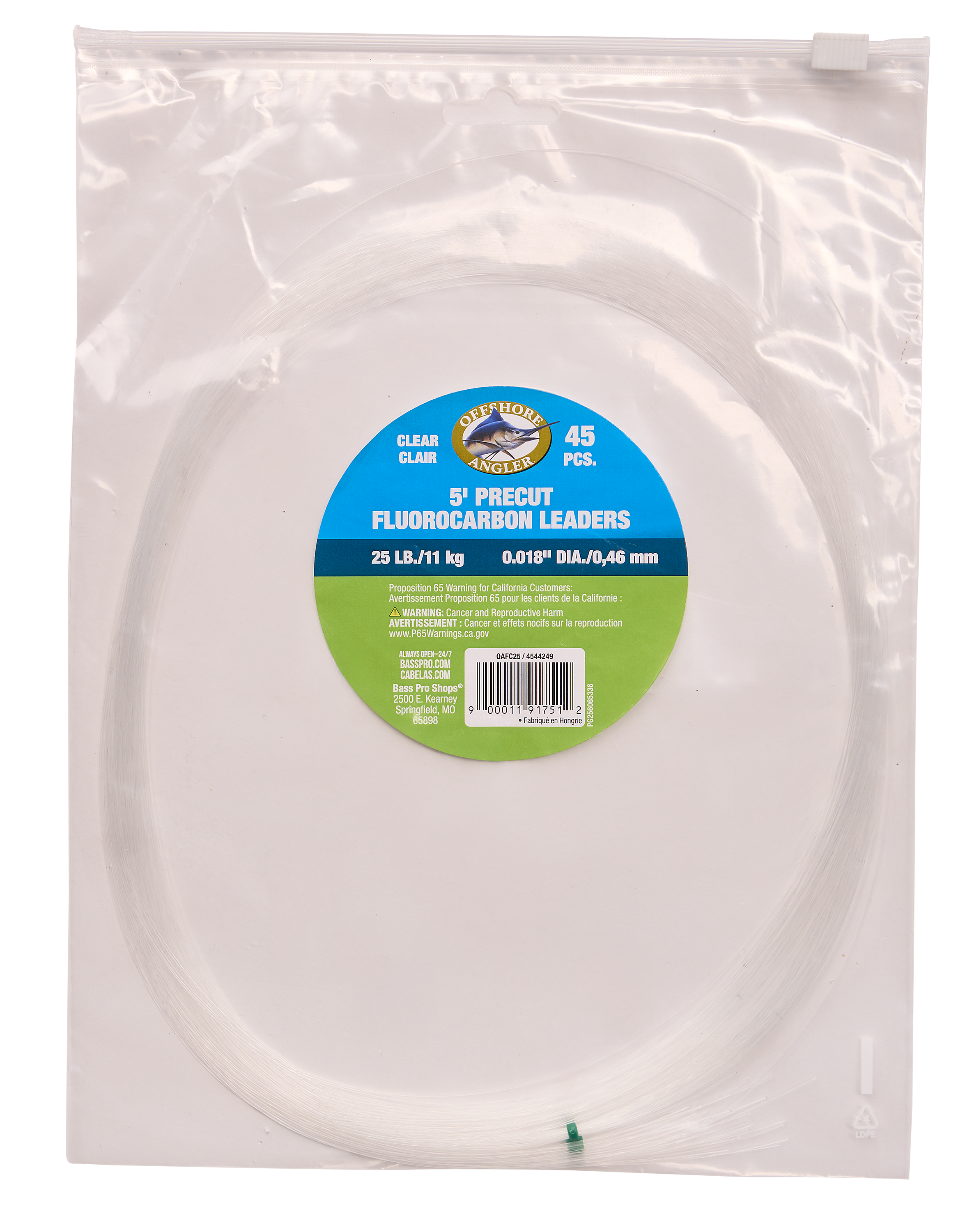 Image of Offshore Angler Pre-Cut Fluorocarbon Leaders - 25 lb. test