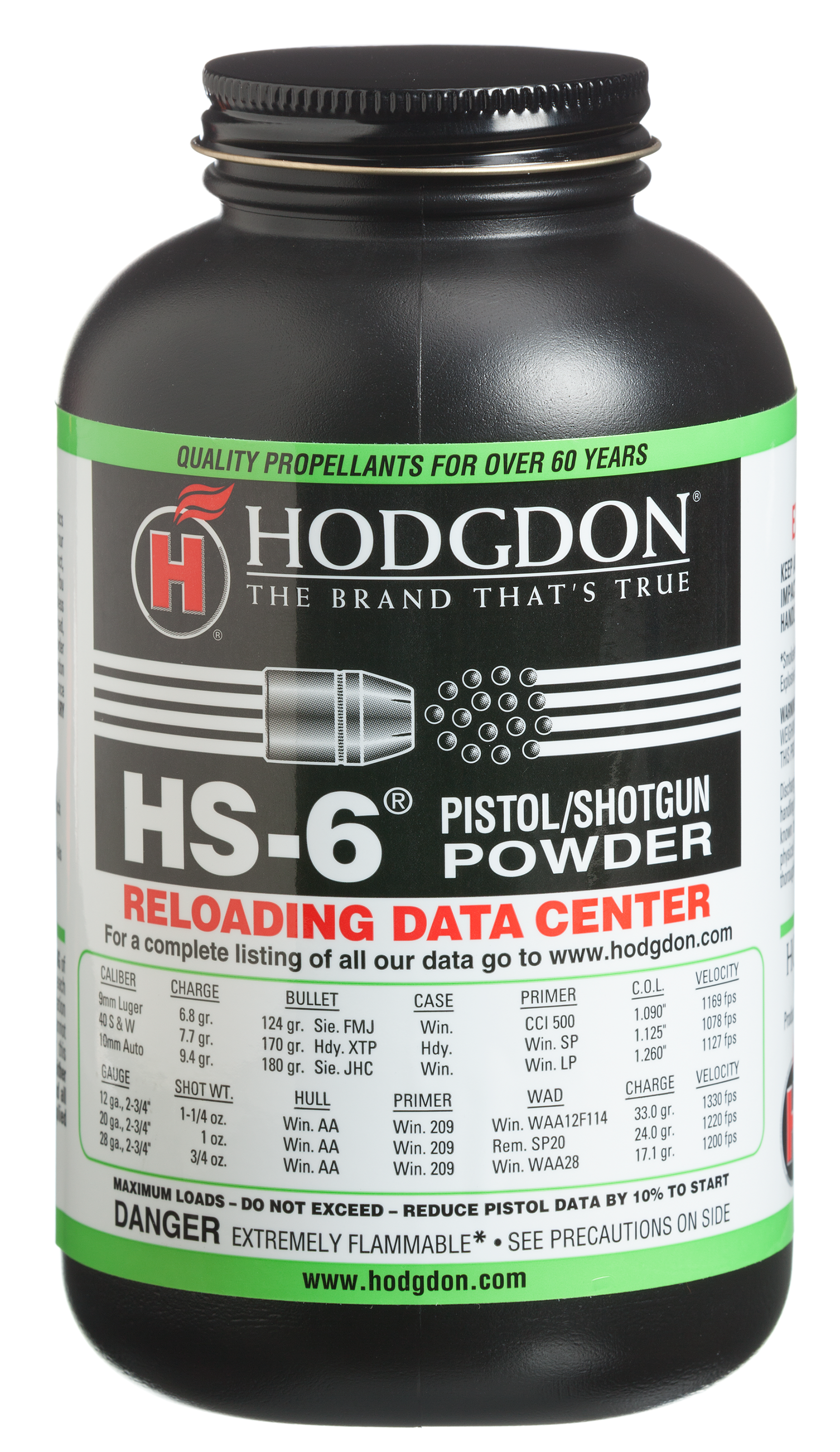 Hodgdon HS-6 Smokeless Pistol/Shotgun Powder - 1 lb.