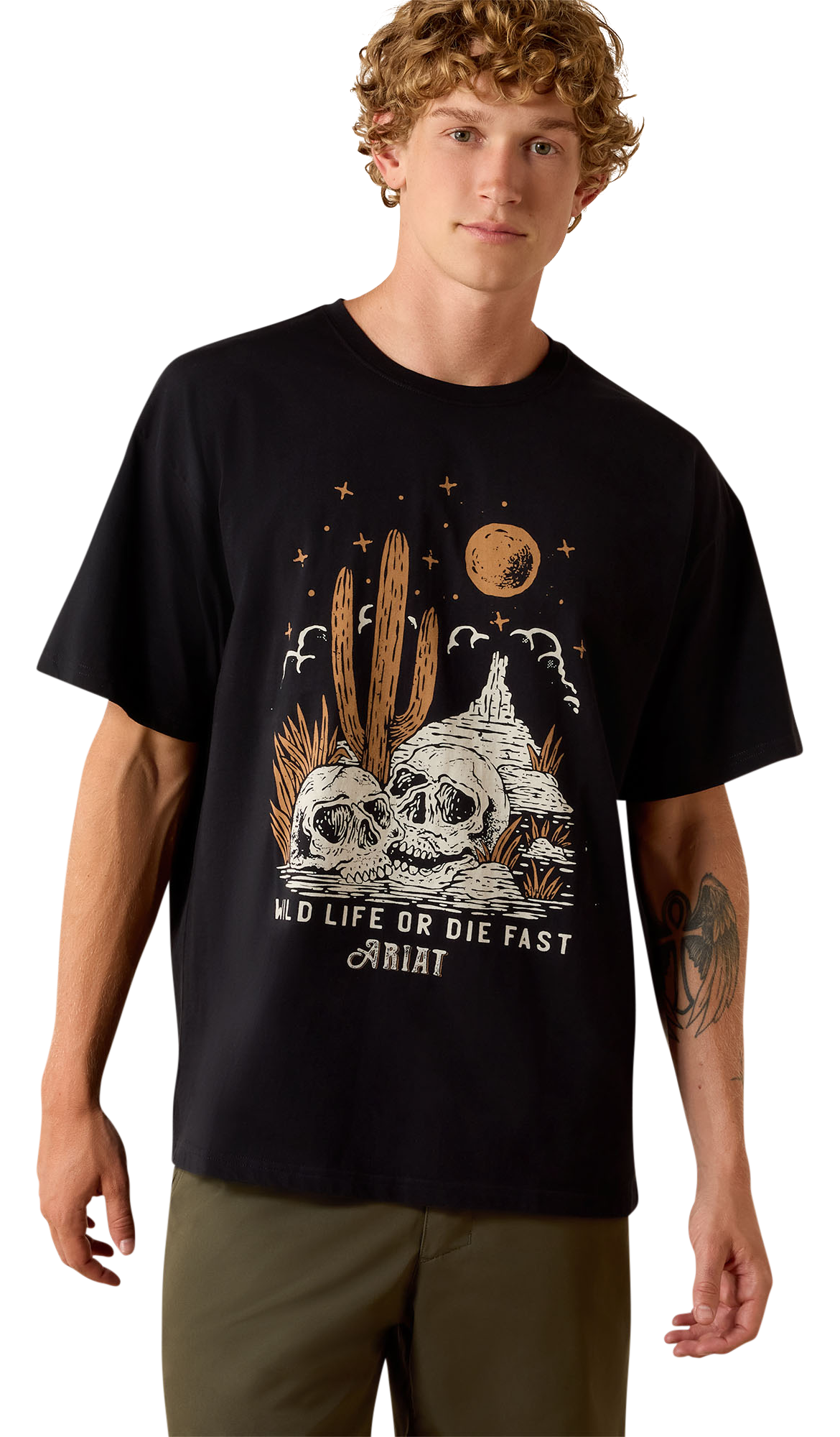 Image of Ariat Wild Life Boxy Graphic Short-Sleeve T-Shirt - Black - XL