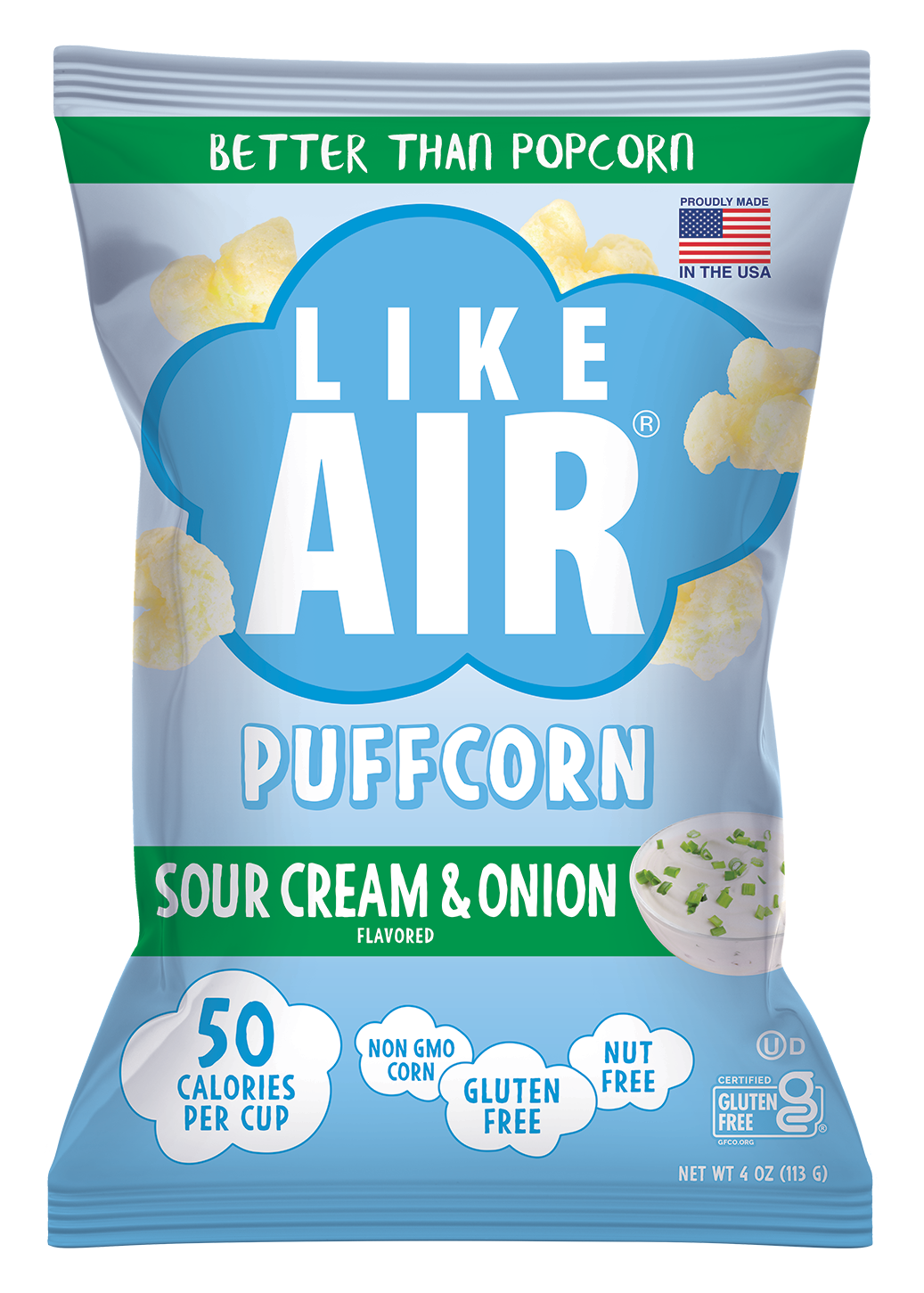Image of Like Air Sour Cream & Onion Puffcorn