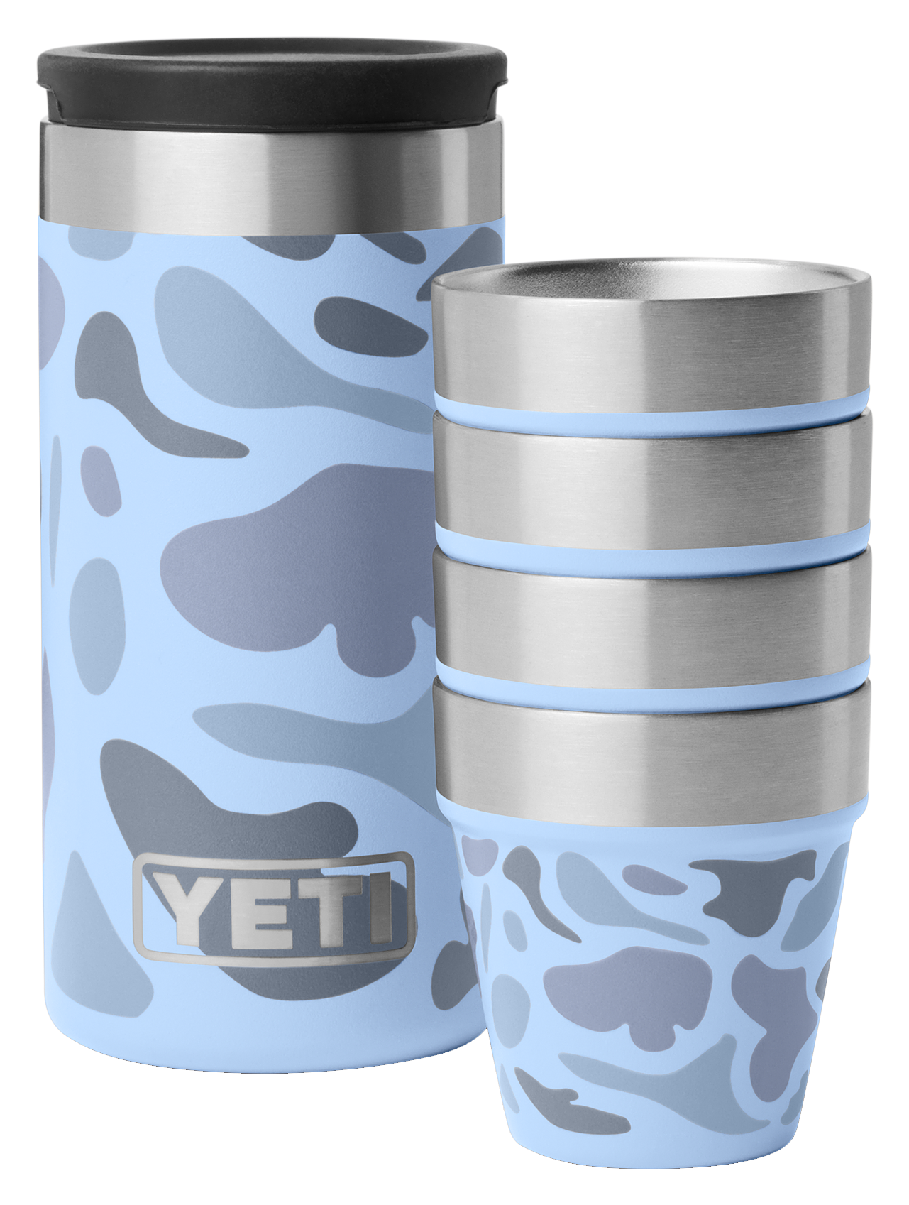 Image of YETI Shot Glasses and Carrying Case - Blue Camo