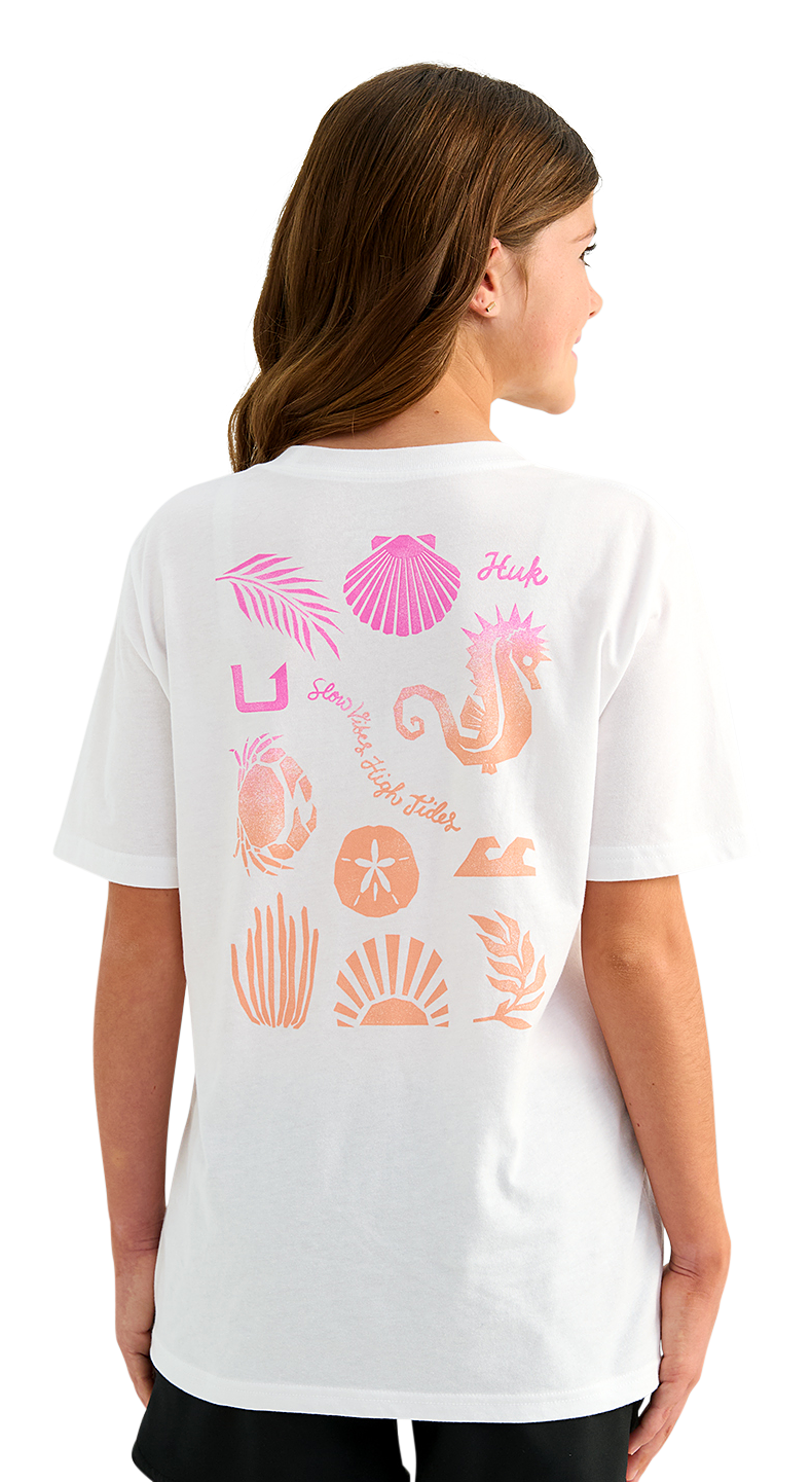 Image of Huk Slow Tides Short-Sleeve T-Shirt for Kids - White