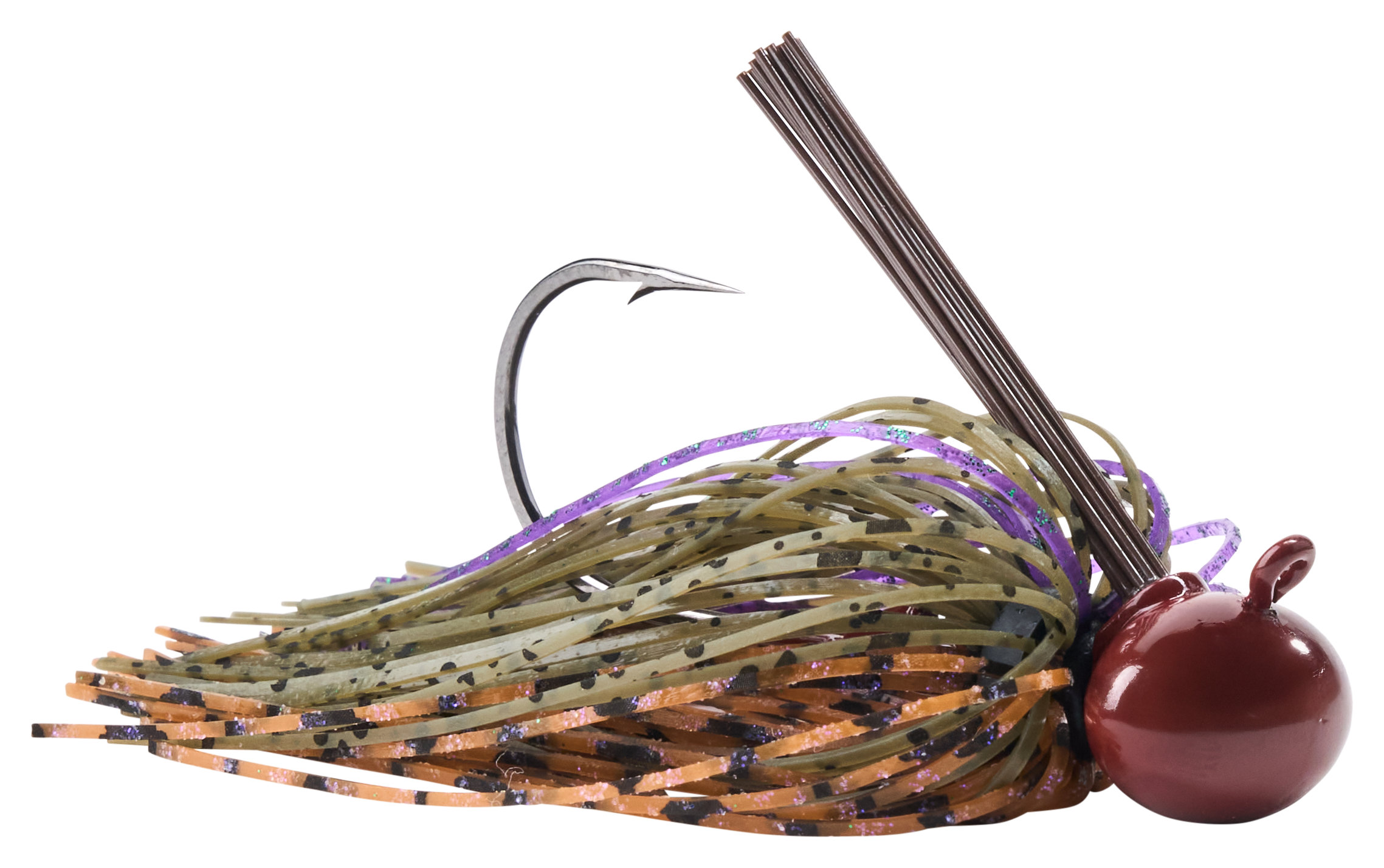 Image of Bass Pro Shops XPS Tungsten Weedless Football Jig - Green Pumpkin Jam - 1/2 oz.