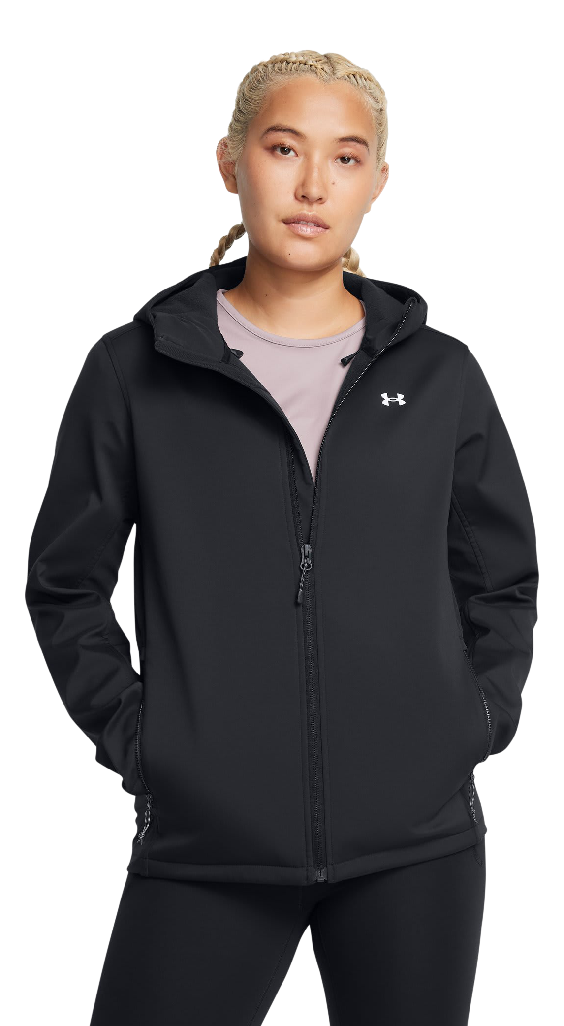 Image of Under Armour Storm ColdGear Infrared Shield 2.0 Hooded Jacket - Black/White - SM