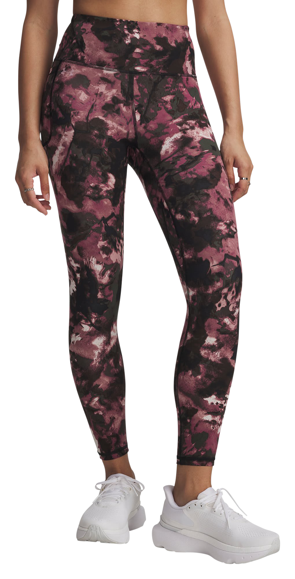 Image of Under Armour Motion Printed Ankle Leggings - Summit White/Fuchsia Dusk/Tourmaline Pink