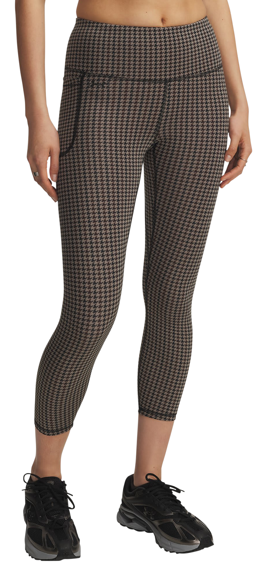 Image of Under Armour Motion Printed Ankle Leggings - Taupe Dusk/Kona Brown/Black - S - Regular