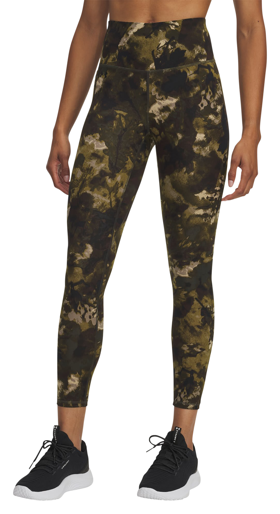 Image of Under Armour Motion Printed Ankle Leggings - Field Khaki/Expedition Green/Black - S - Regular