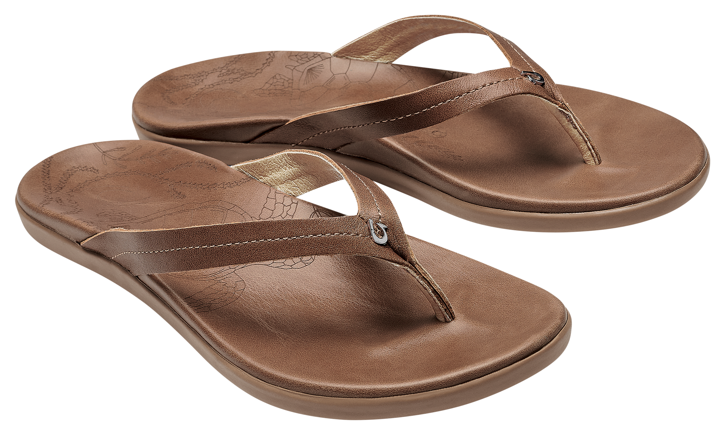 Image of OluKai Honu Flip-Flop Beach Sandals for Women - Tan/Tan