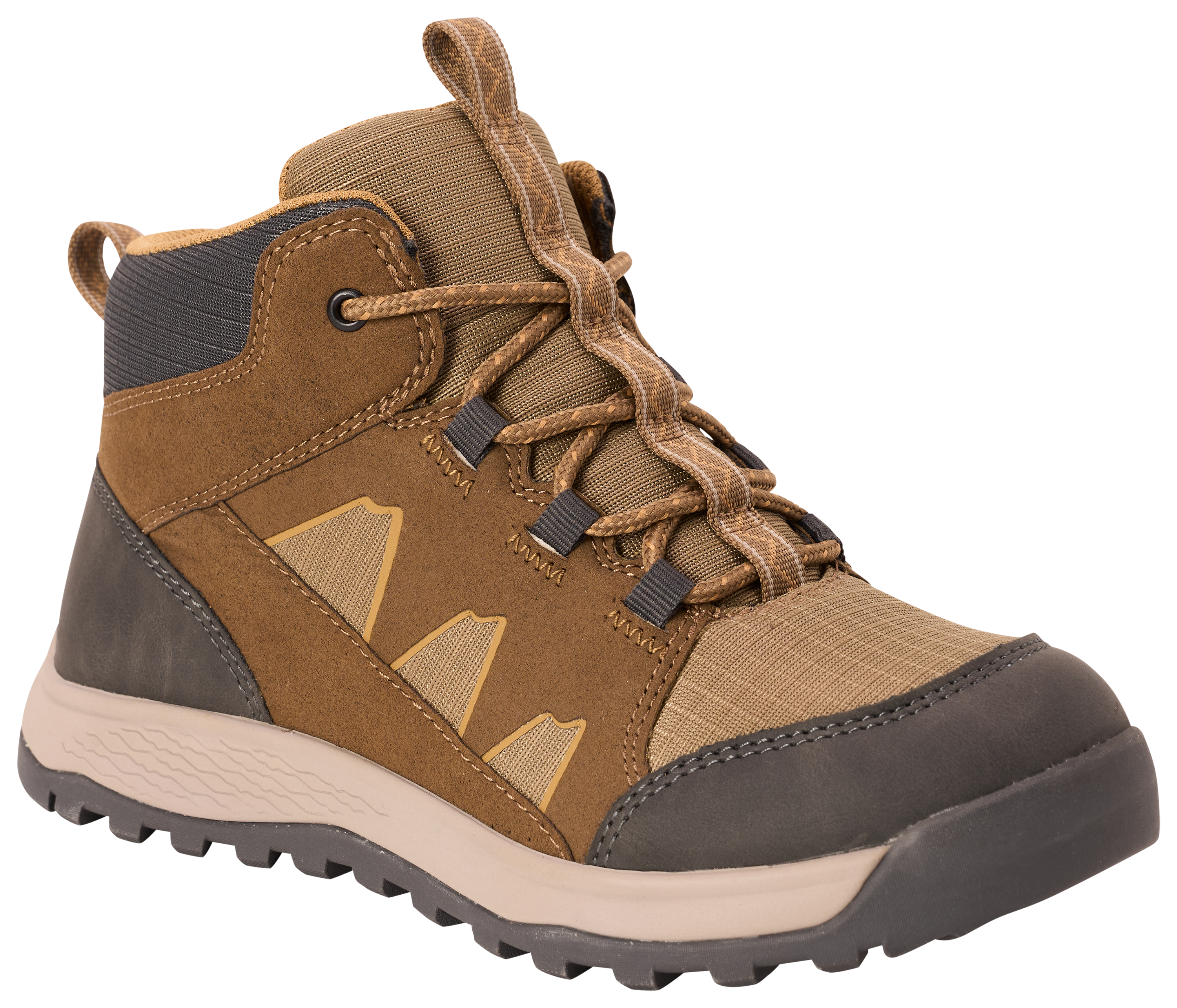 Image of Bass Pro Shops Big Kids Peak Mid Hiking Boots for Kids - Ermine