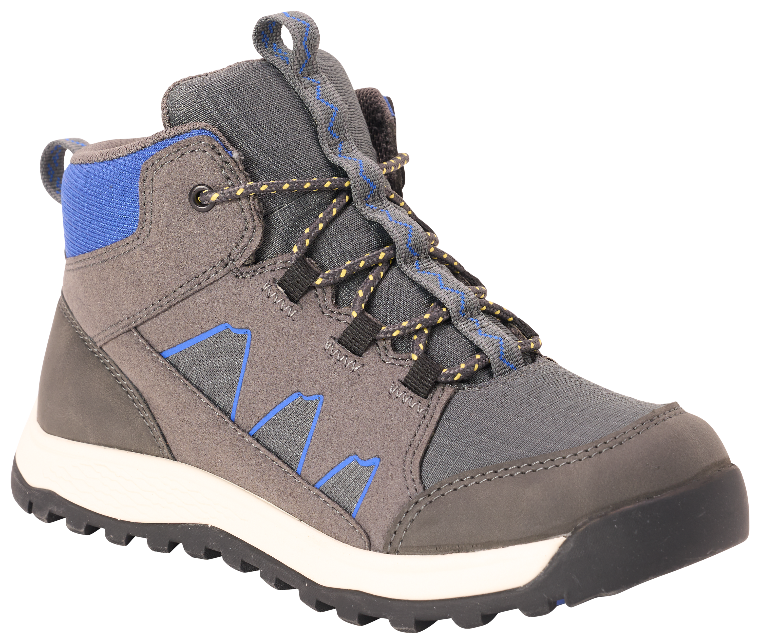 Image of Bass Pro Shops Big Kids Peak Mid Hiking Boots for Kids - Charcoal
