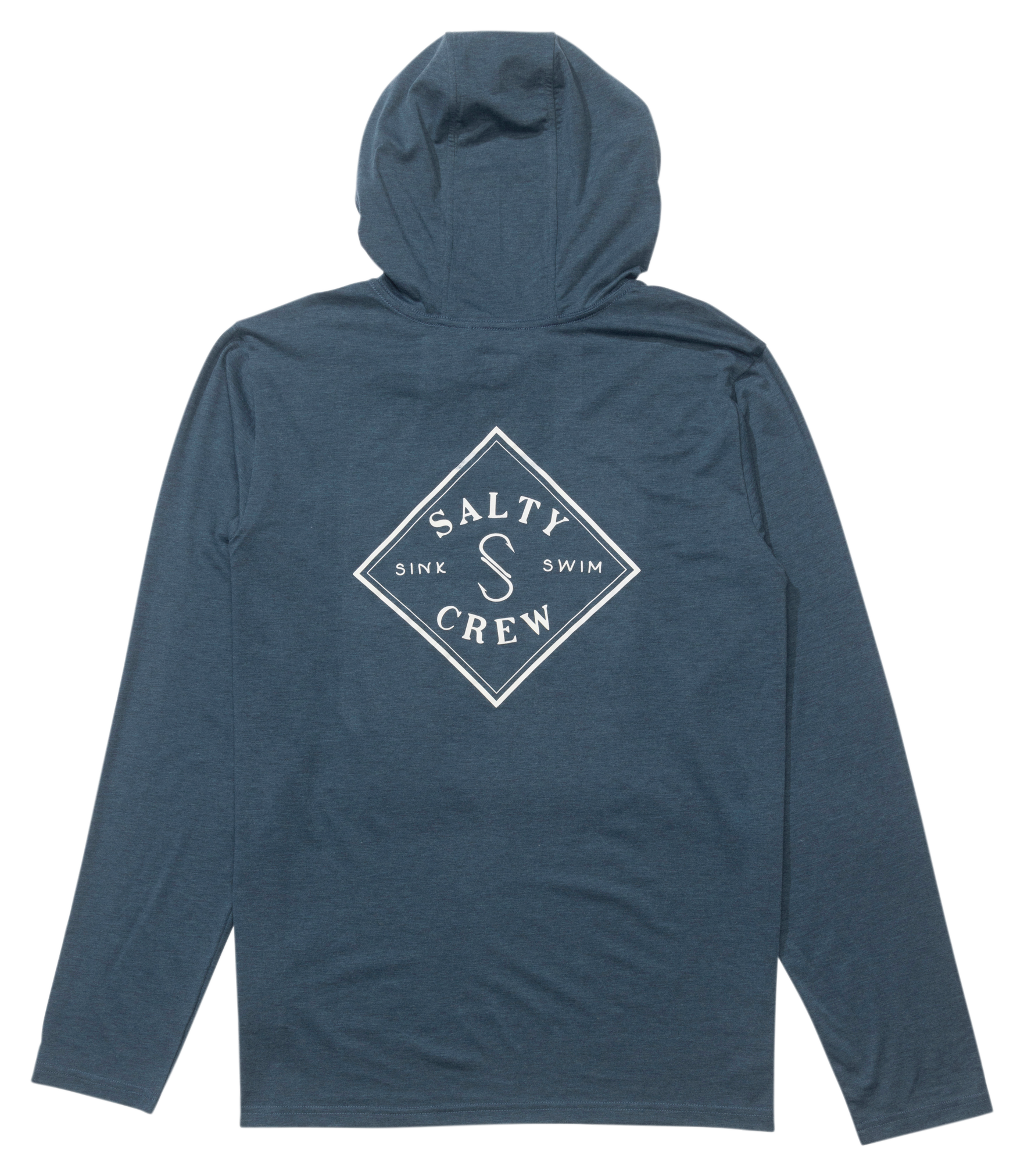 Image of Salty Crew Tippet Pocket UV Long-Sleeve Hoodie for Men - Pilot Blue