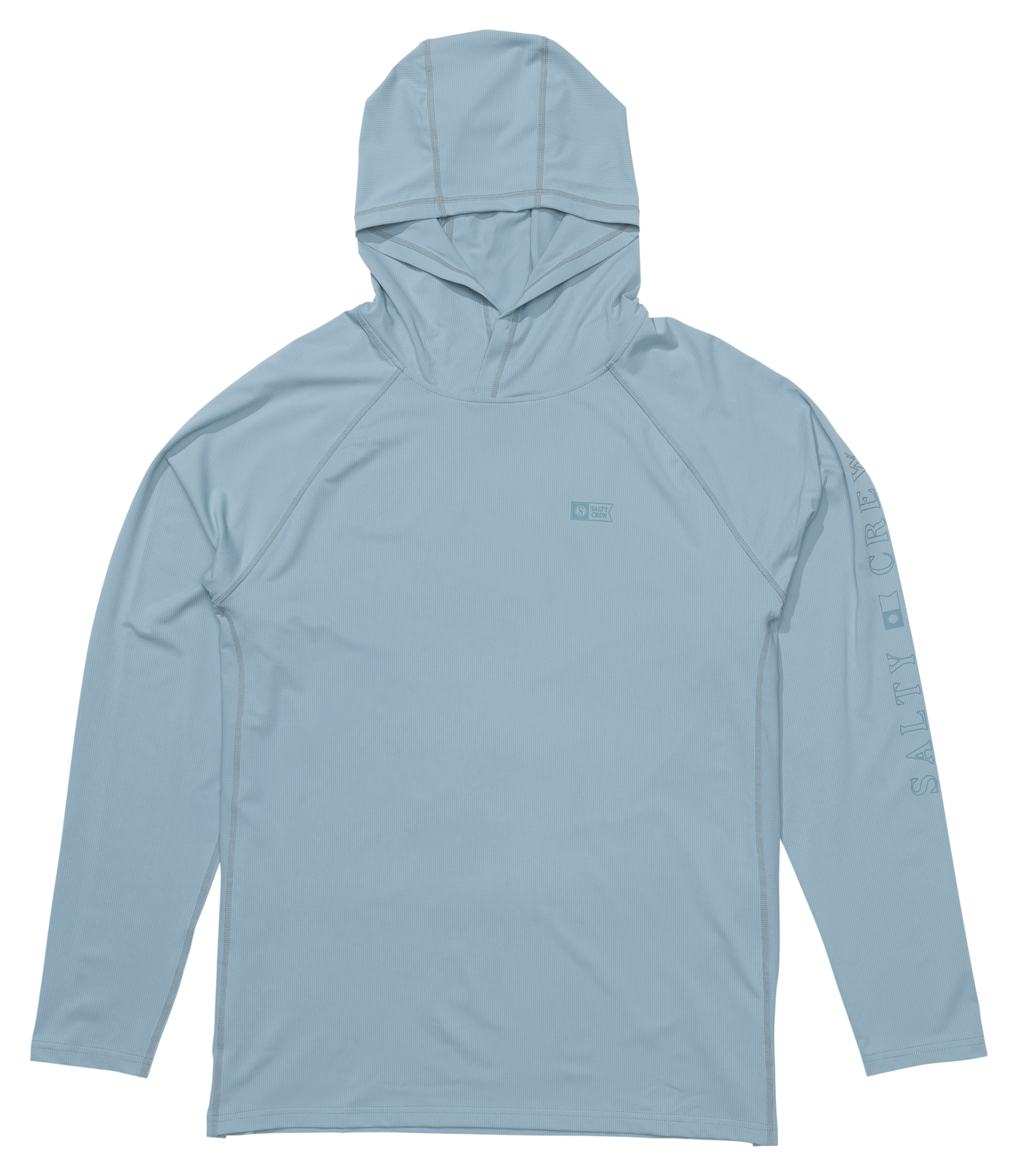 Image of Salty Crew Apex Perforated Long-Sleeve Hooded Sunshirt - Mineral Blue