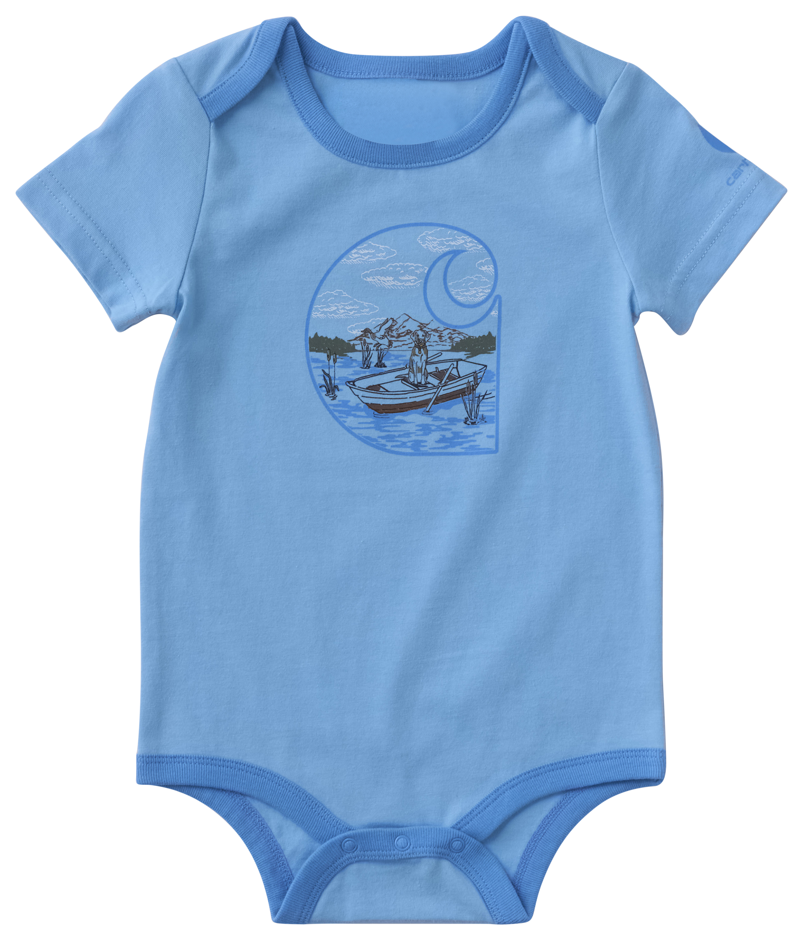 Image of Carhartt Fishing Buddy Short-Sleeve Bodysuit for Babies - Baltic Sea - 12M