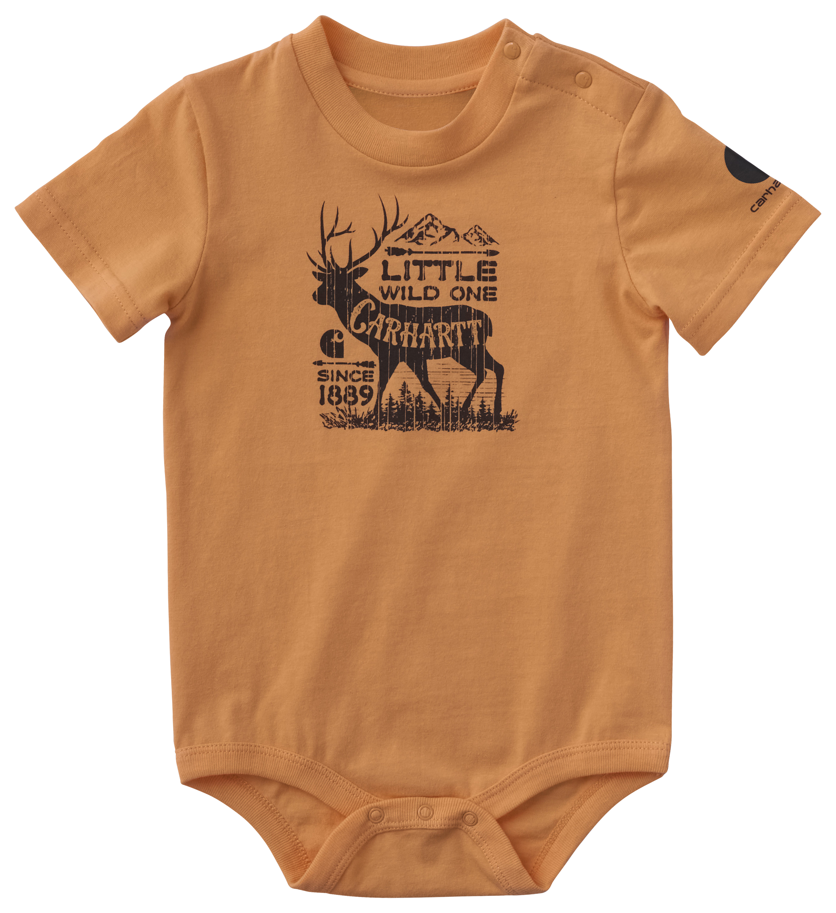 Image of Carhartt Deer Graphic Short-Sleeve Bodysuit for Babies - Papaya