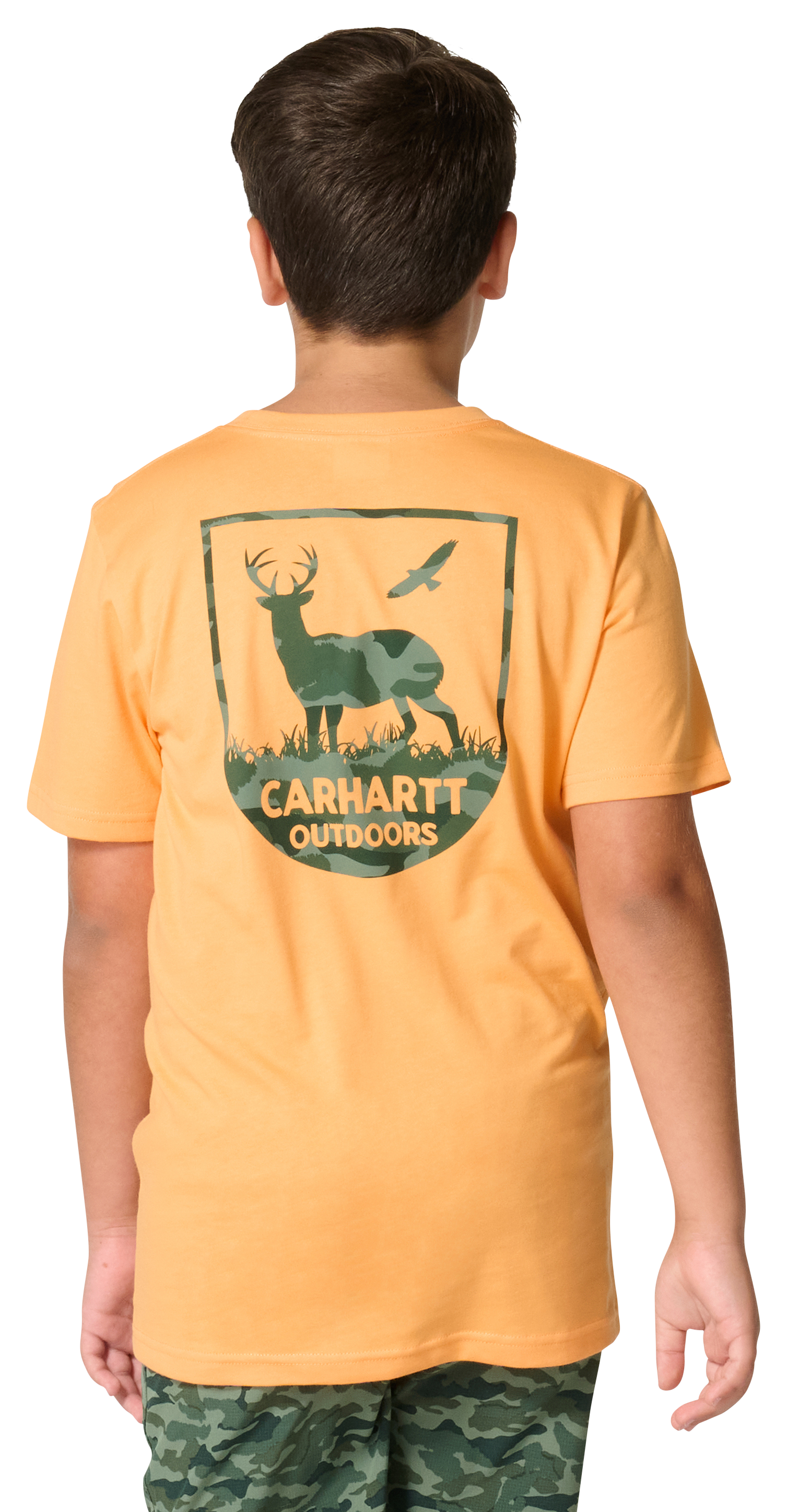 Image of Carhartt Camo Deer Short-Sleeve T-Shirt for Kids - Papaya