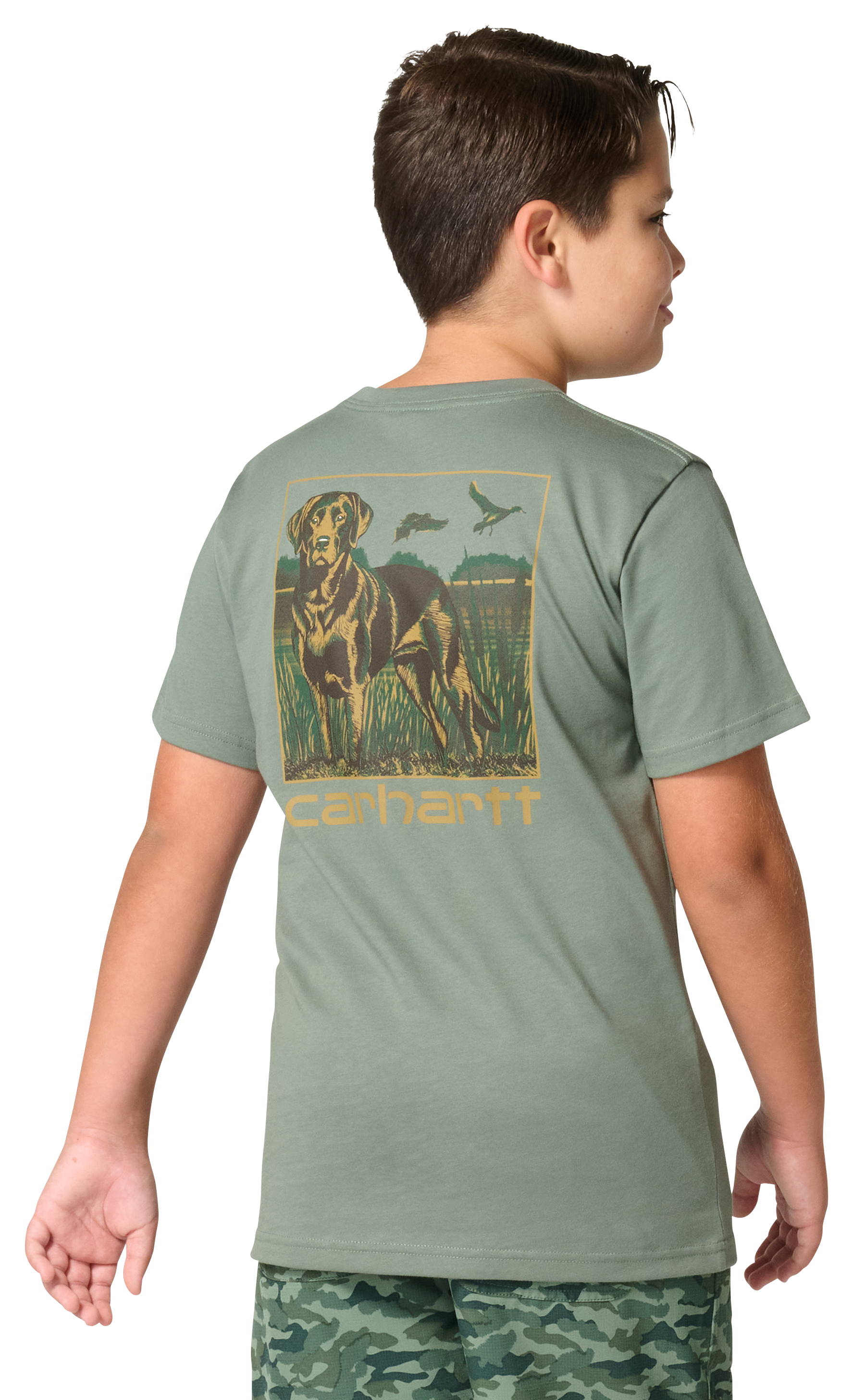 Image of Carhartt Dog Graphic Short-Sleeve T-Shirt for Kids - Laurel Wreath