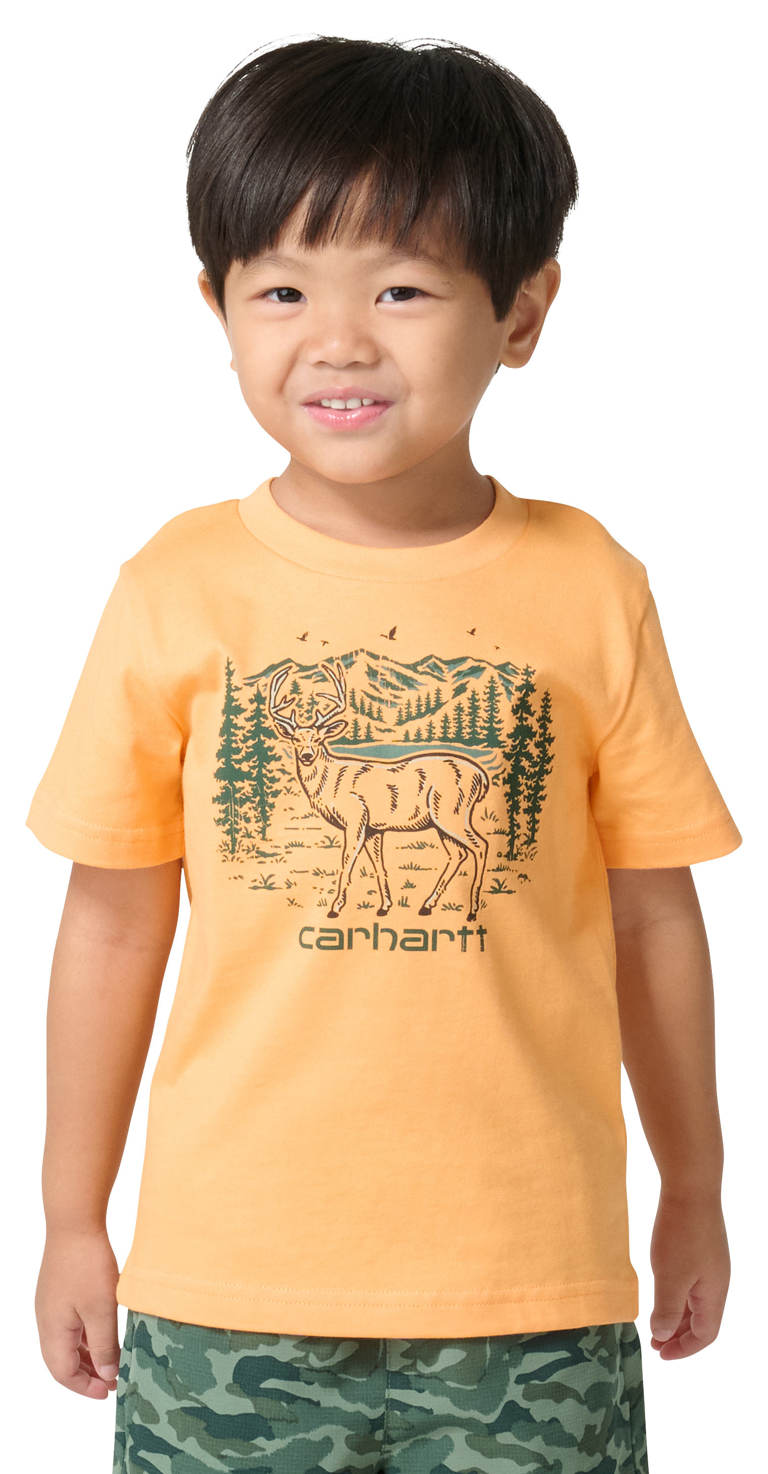 Image of Carhartt Deer Graphic Short-Sleeve T-Shirt for Toddlers - Papaya