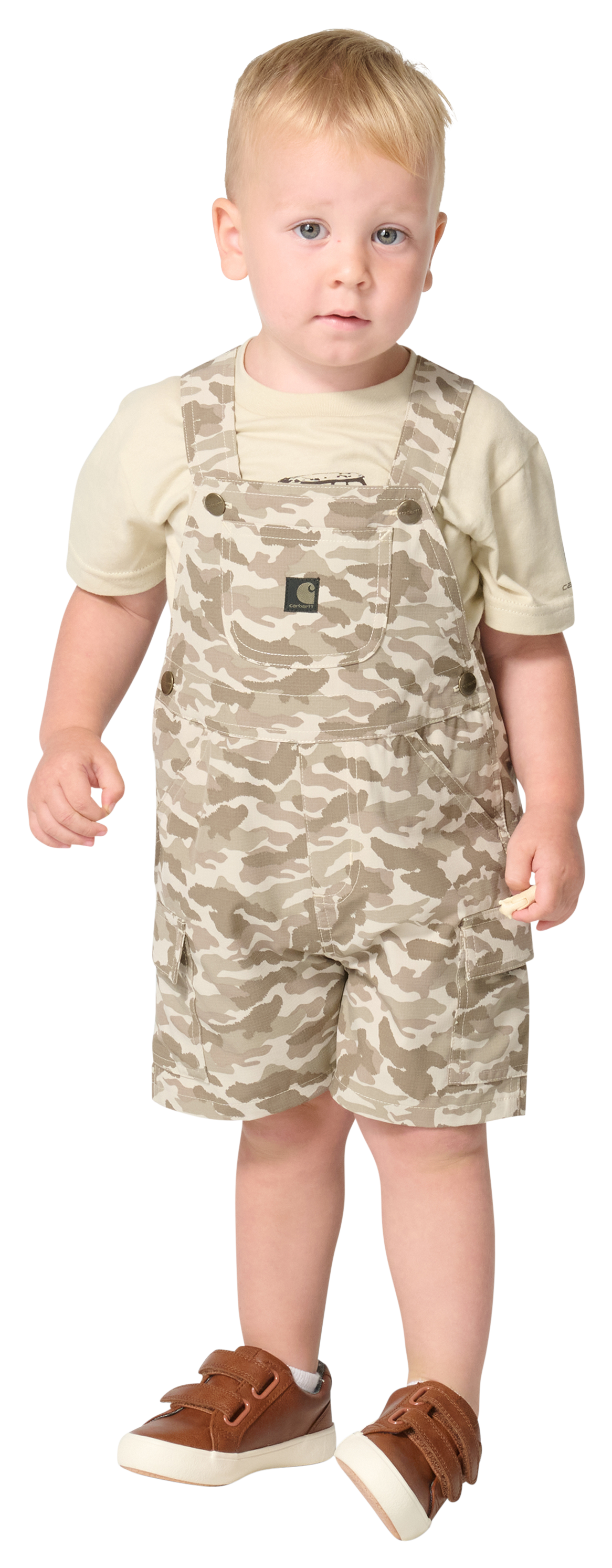 Image of Carhartt Off-Road Graphic Short-Sleeve T-Shirt and Camo Shortalls 2-Piece Set for Toddlers - Brown Camo