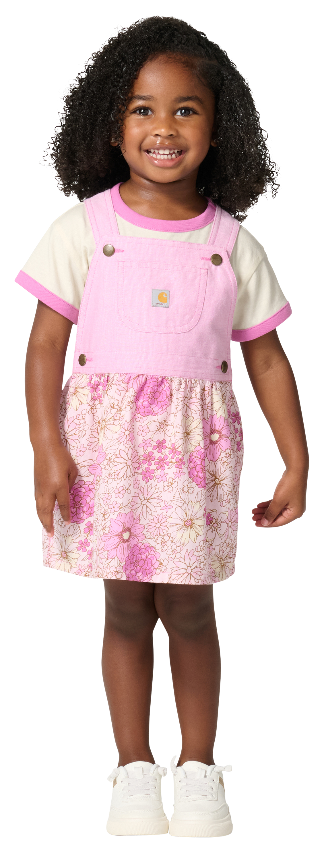 CARHARTT Flowers Short-Sleeve T-Shirt and Printed Jumper 2-Piece Set for Toddlers