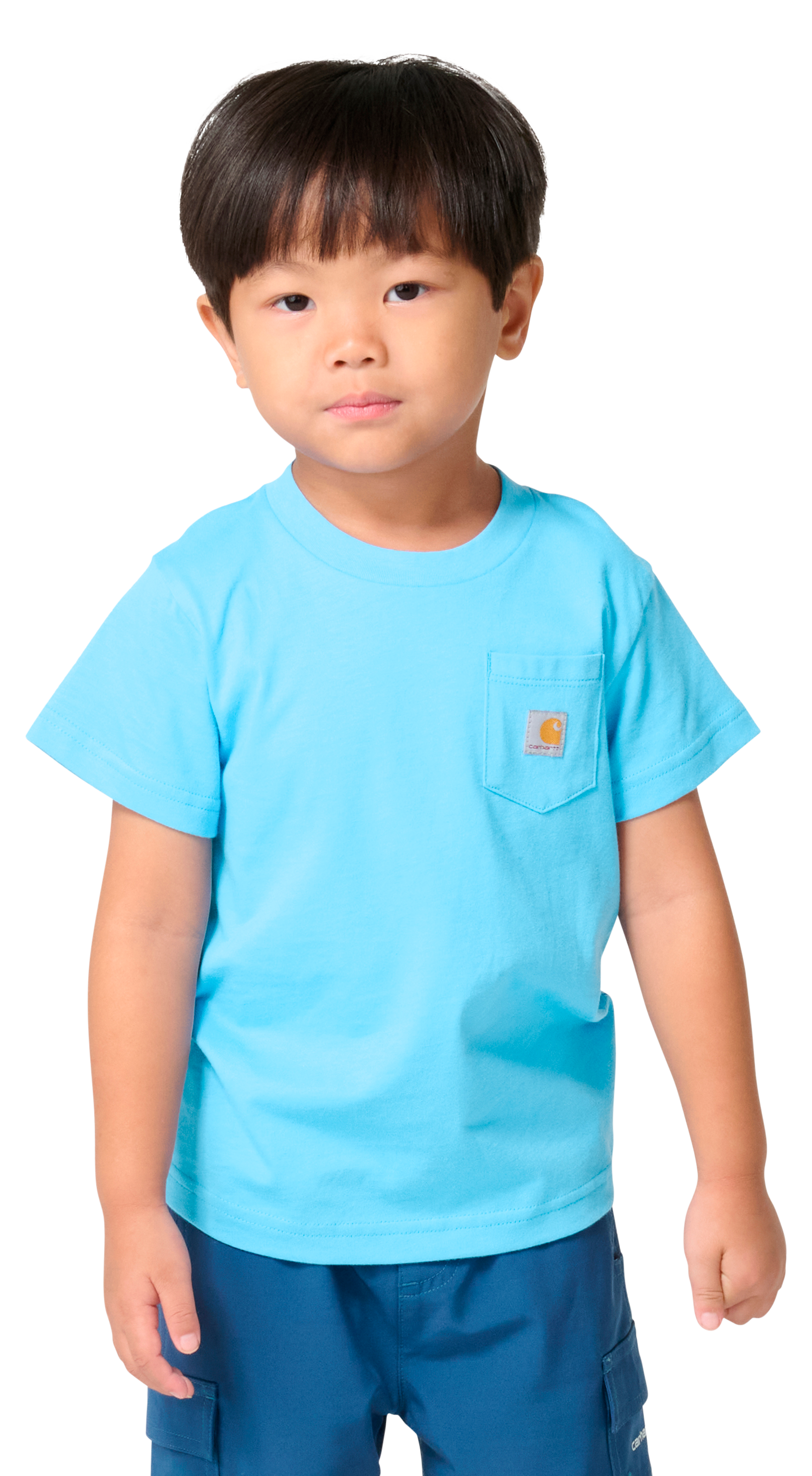 Image of Carhartt All-Cotton Short-Sleeve Pocket T-Shirt for Kids - Baltic Sea